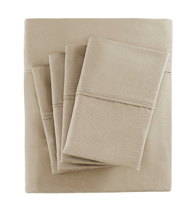 Olliix Madison Park 800 Thread Count Khaki King Sateen 6pc Sheet Set