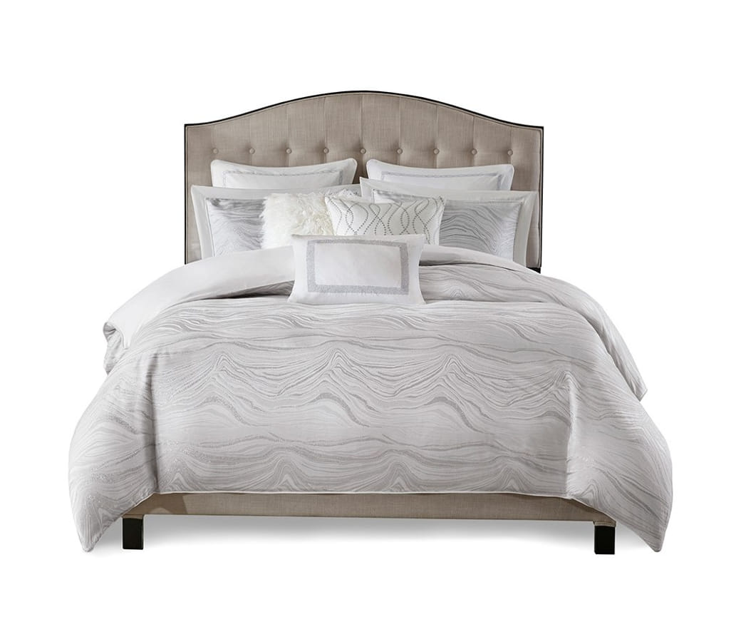 Olliix Madison Park Signature Hollywood Glam White King Comforter Set