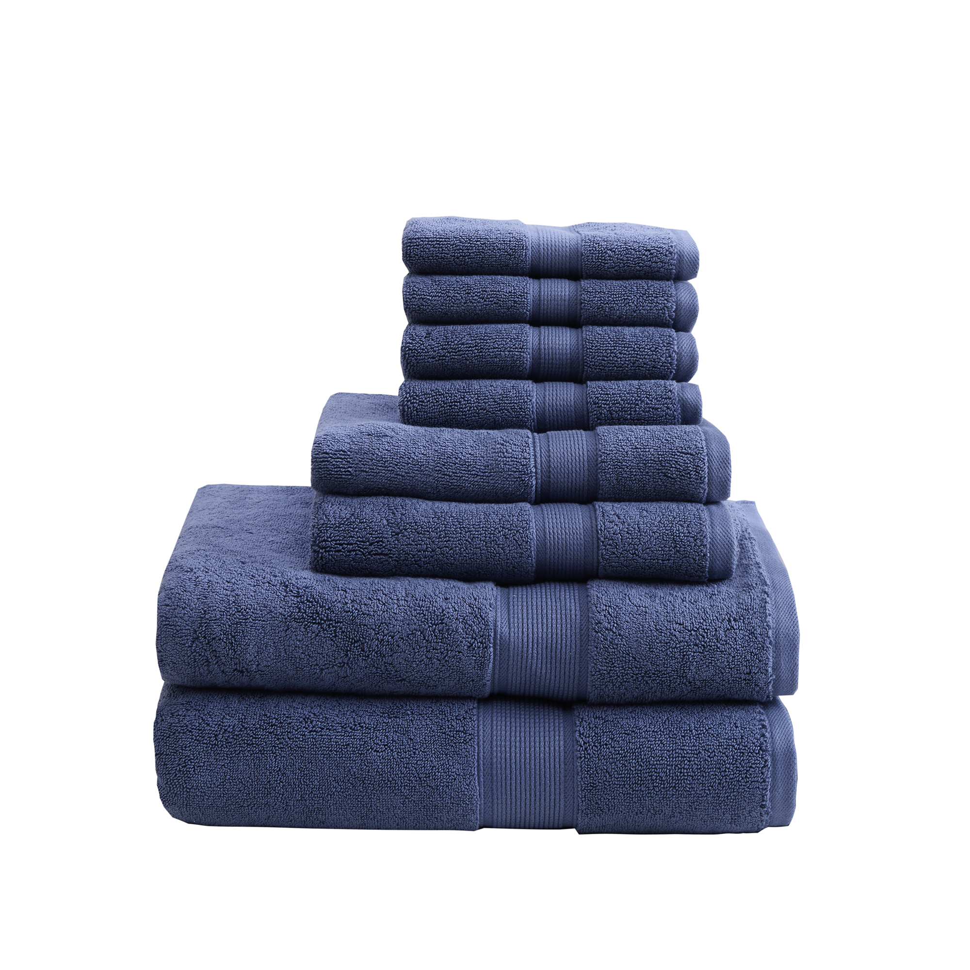 Olliix Madison Park Signature 800GSM Dark Blue 8pc Antimicrobial Towel Set
