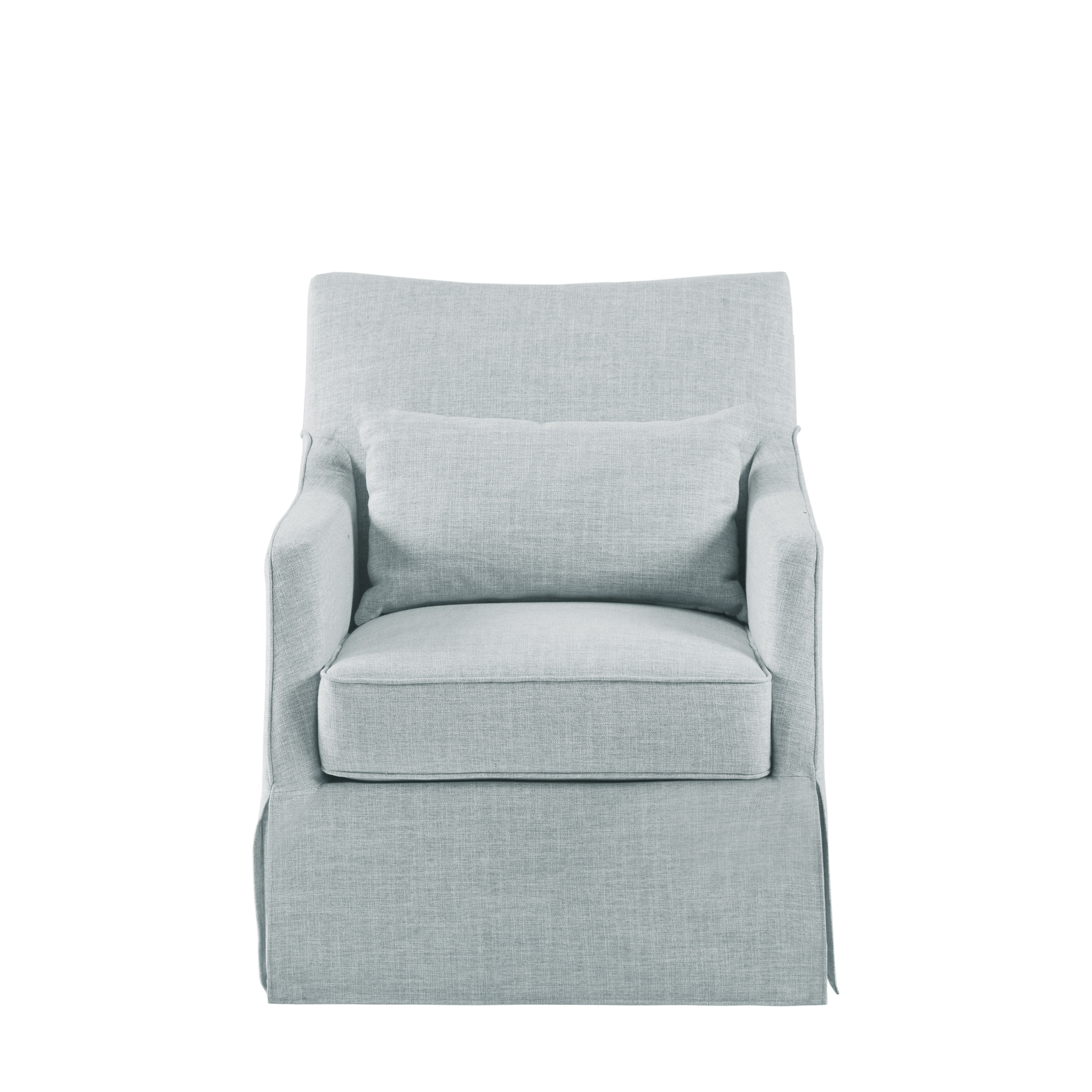 Olliix Martha Stewart London Light Blue Grey Skirted Swivel Chair