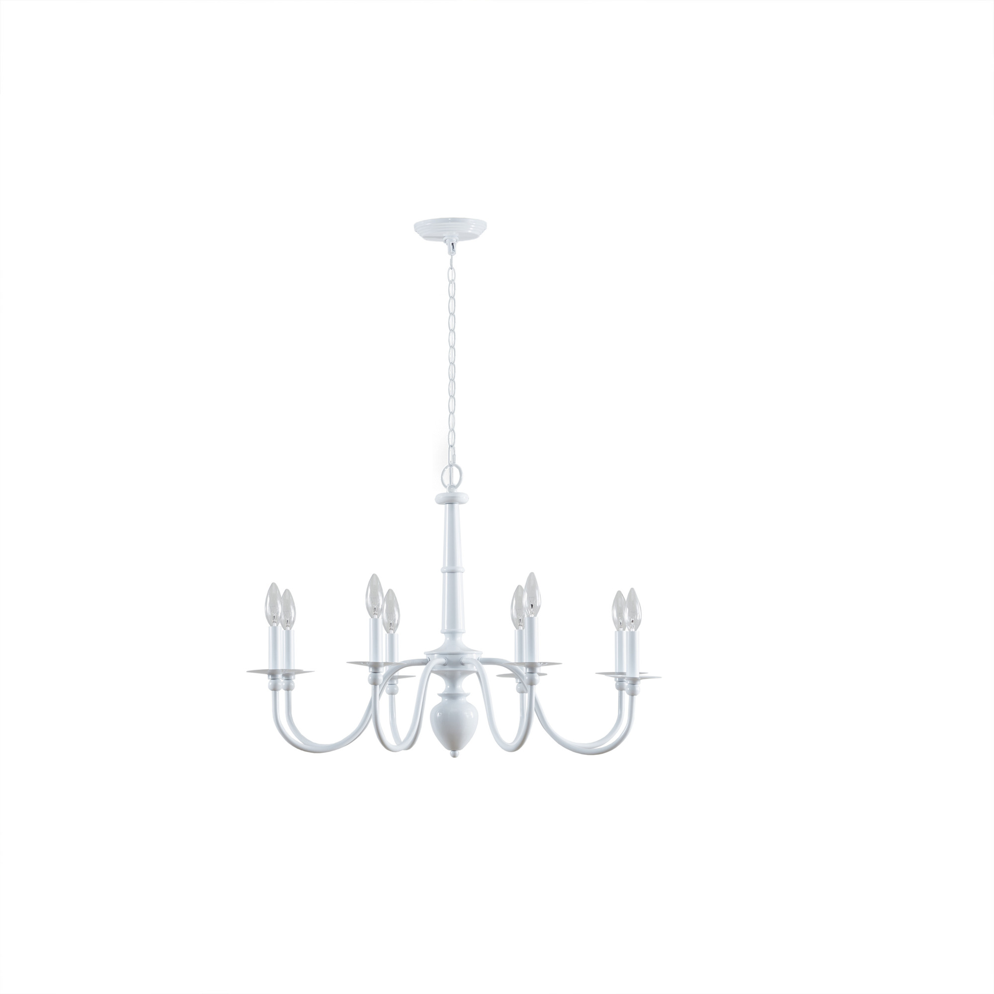 Olliix Martha Stewart Amelia Glossy White 8 Light Metal Chandelier