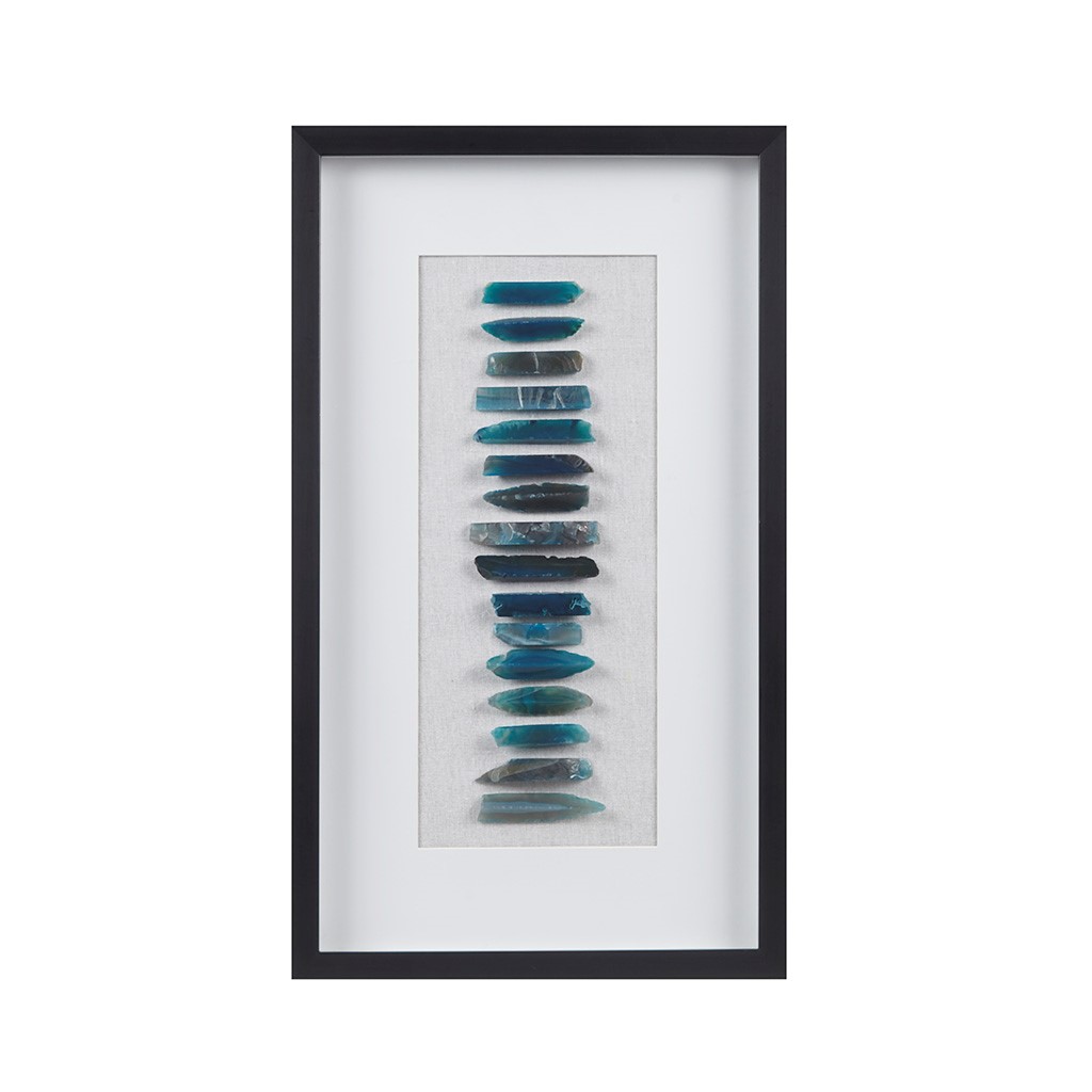 Olliix Martha Stewart Cerulean Stones Blue Agate Shadowbox Wall Decor Panel