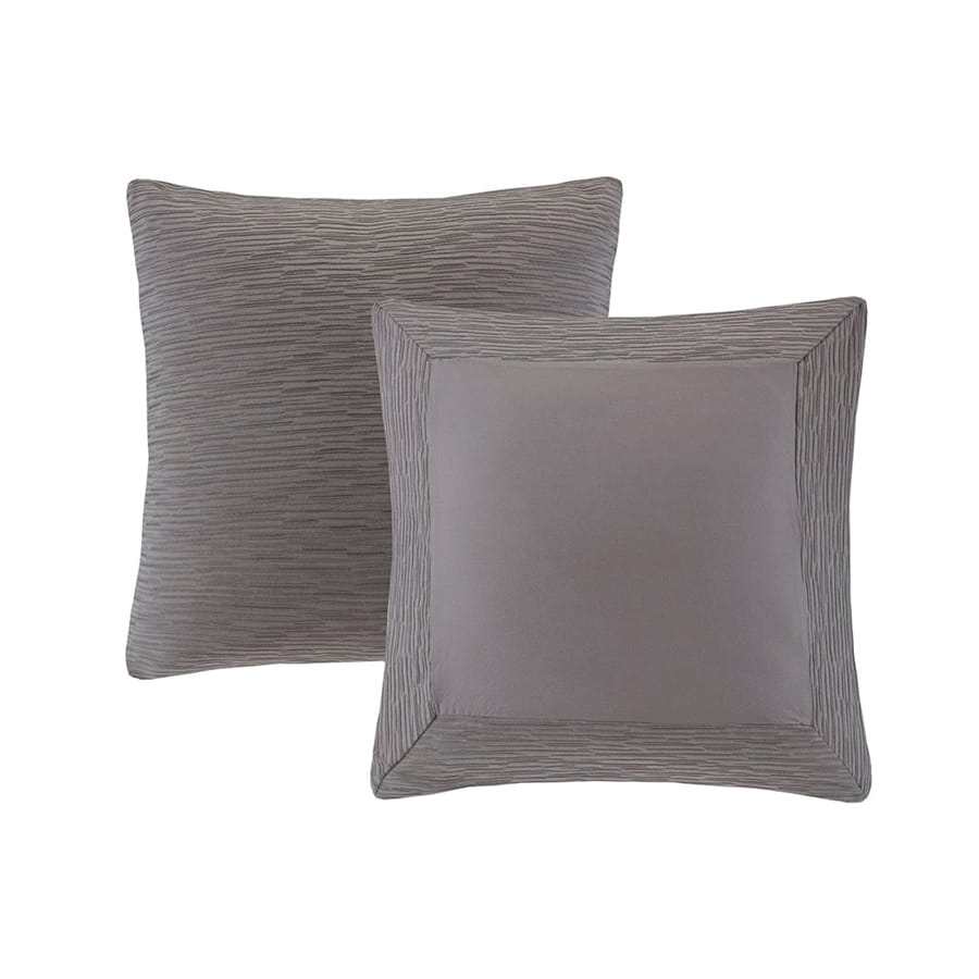 Olliix N Natori Hanae Grey Cotton Blend Yarn Dyed Euro Sham