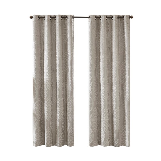 Olliix SunSmart Mirage Silver Blackout Grommet Top Curtain Panel - 108 x 50