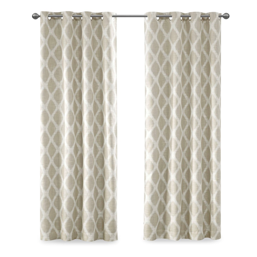Olliix Sunsmart Blakesly Taupe Ikat Blackout Curtain Panel - 50 x 84