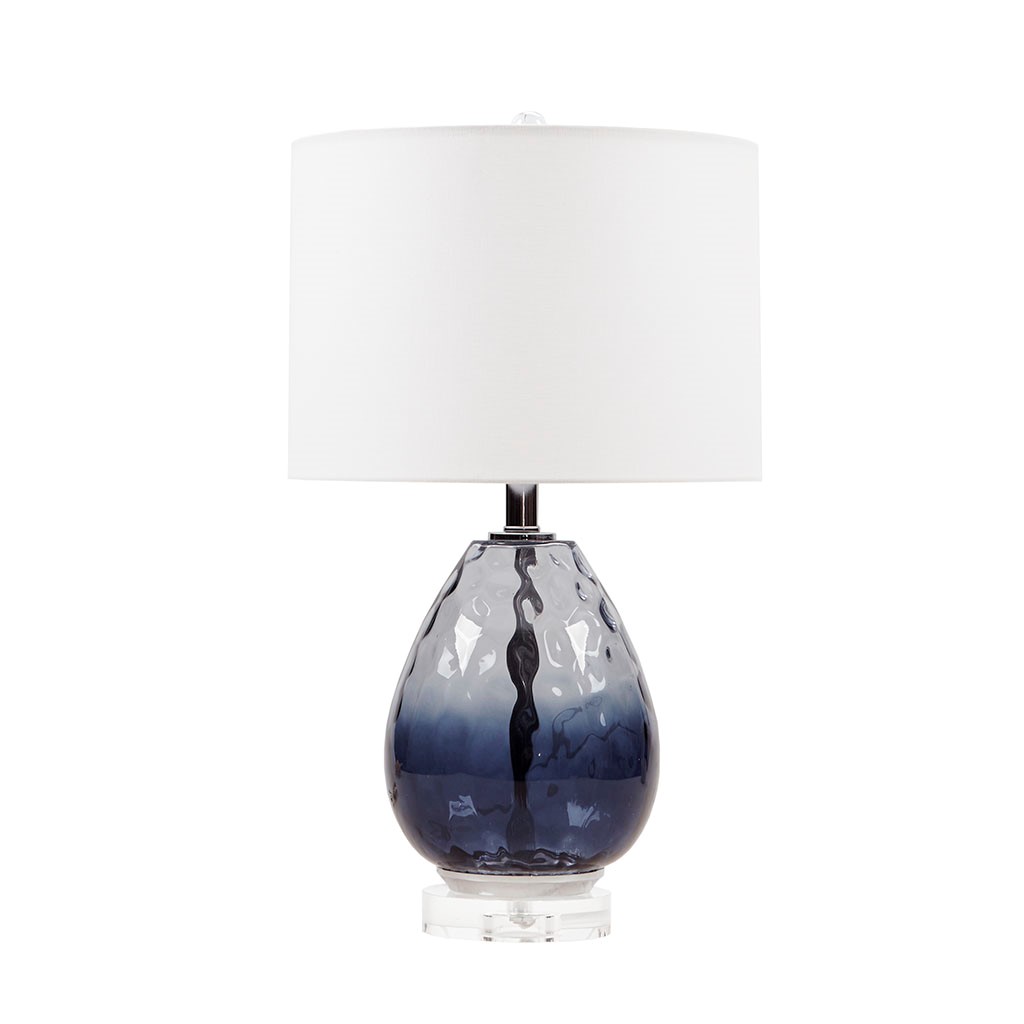 Olliix Urban Habitat Borel Dark Blue Ombre Glass Table Lamp