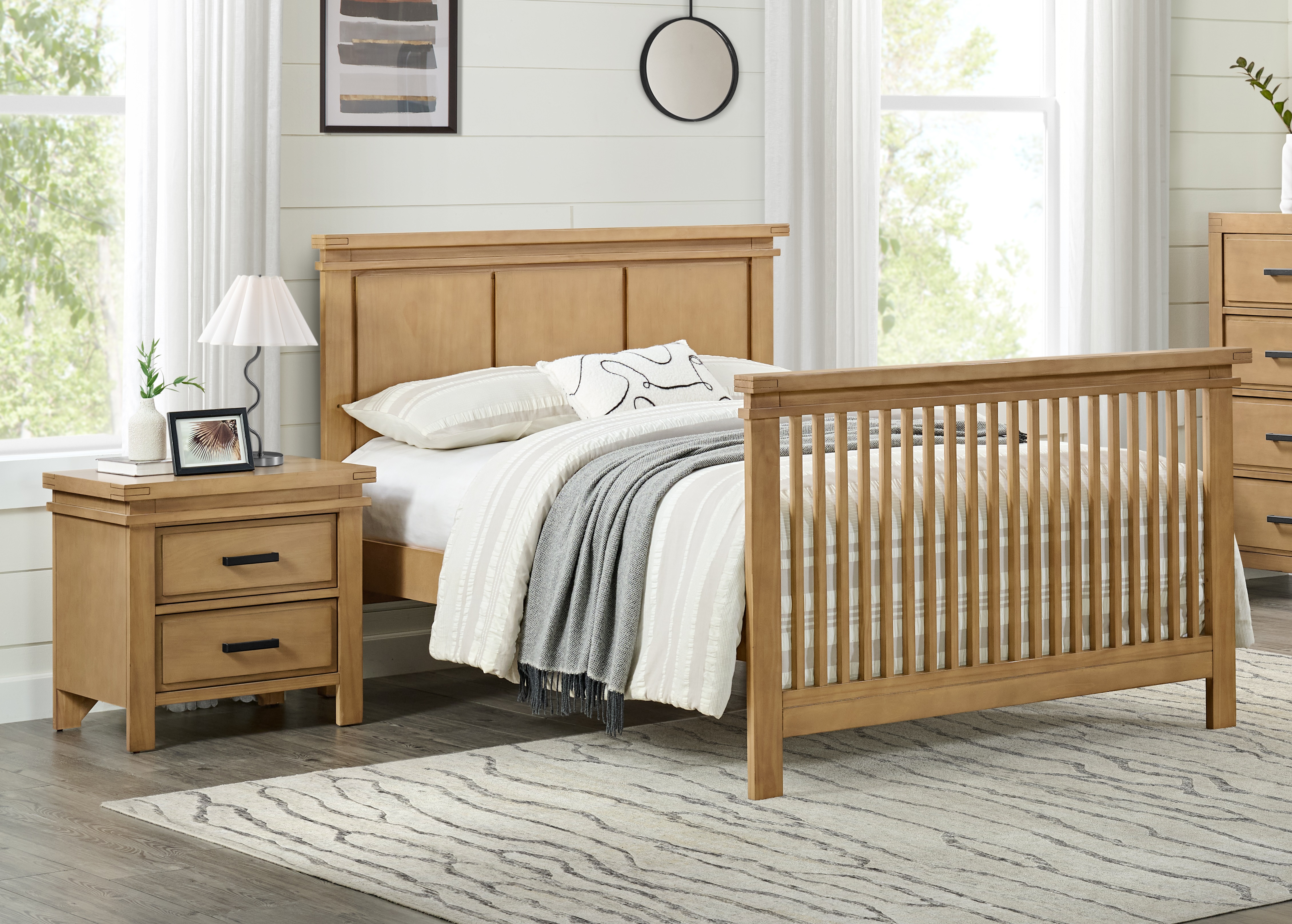 Oxford Mystic Honey Wood 2pc Kids Bedroom Set Full Bed