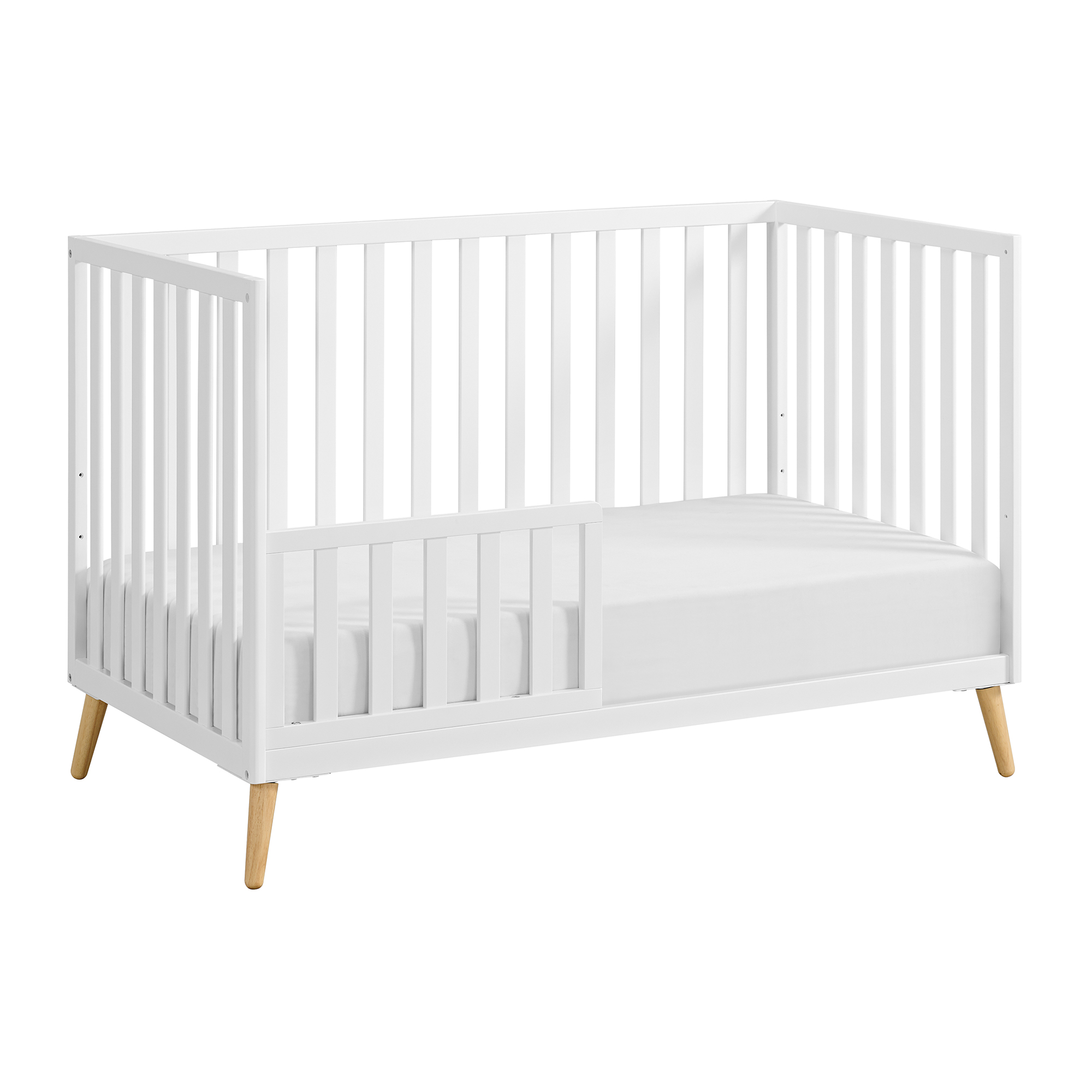 Oxford Cozy Nest Snow White Natural Toddler Bed with Guard Rail