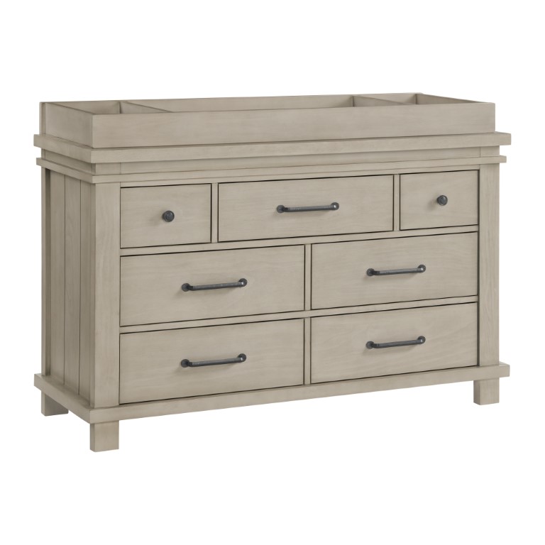 Oxford Soho Baby Hampton Stone Wash 7 Drawer Dresser with Changing Topper