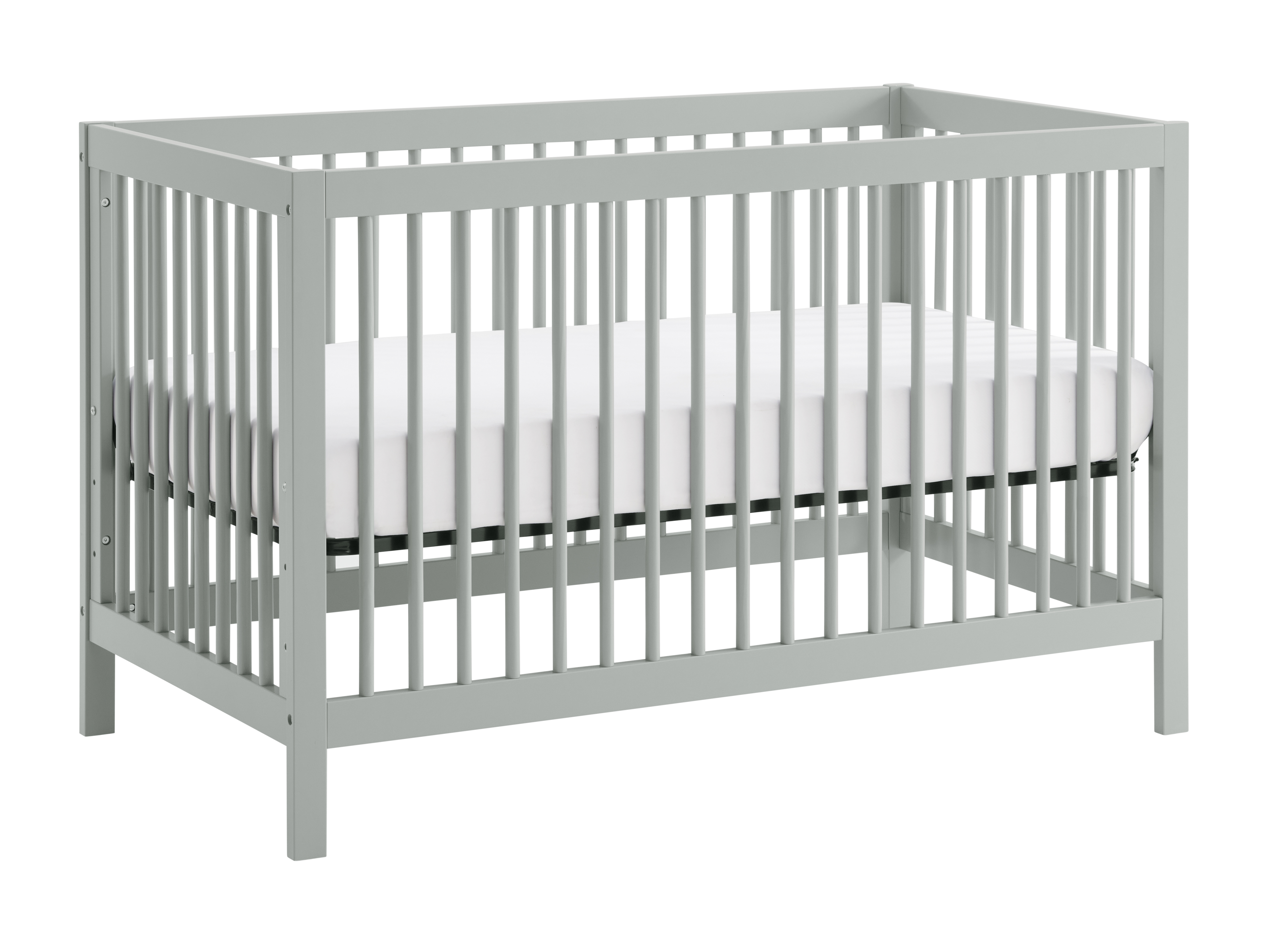 Oxford Soho Baby Essential Grey 2pc Island Crib Set with Dresser Topper