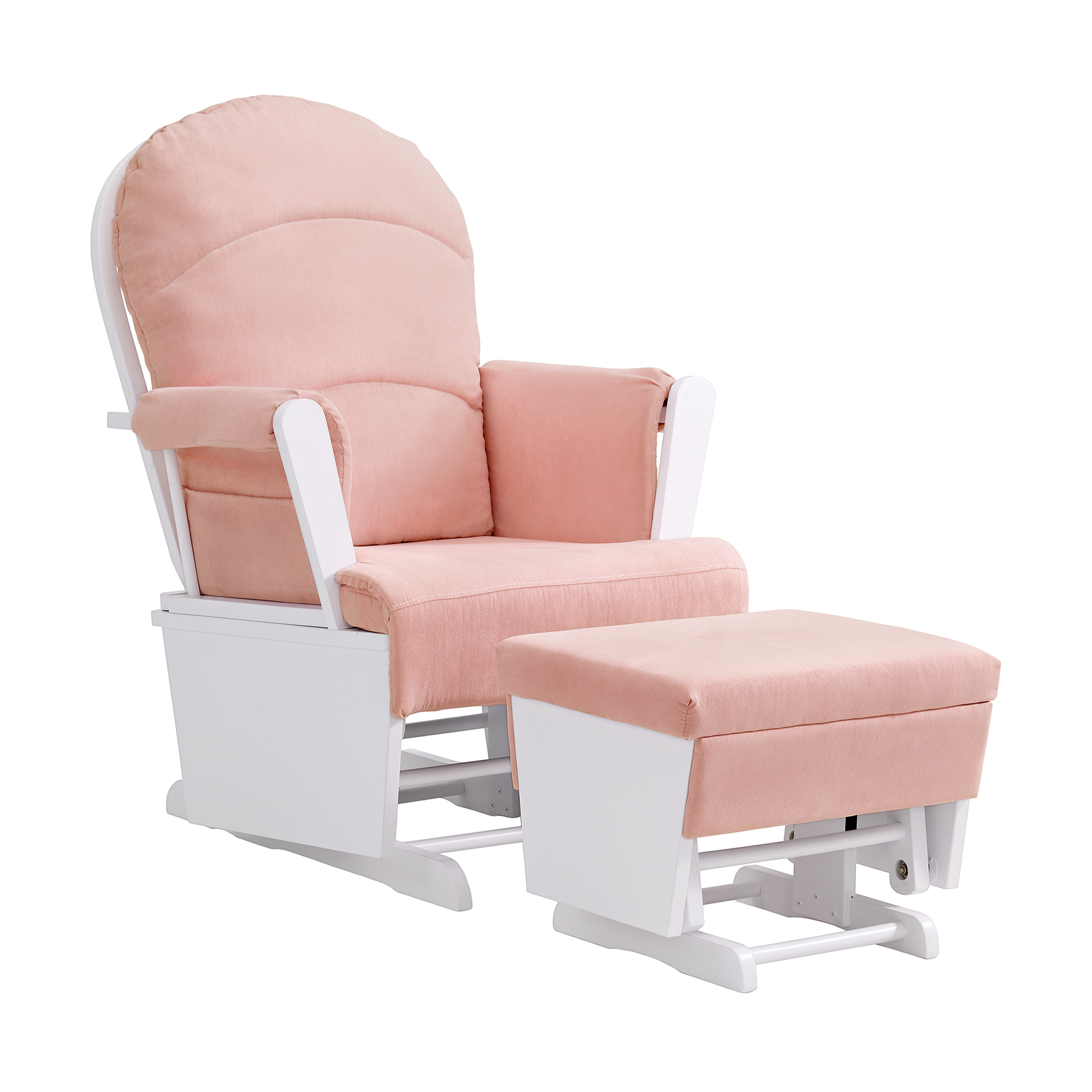 Oxford Soho Baby Essential Pink White Glider and Ottoman