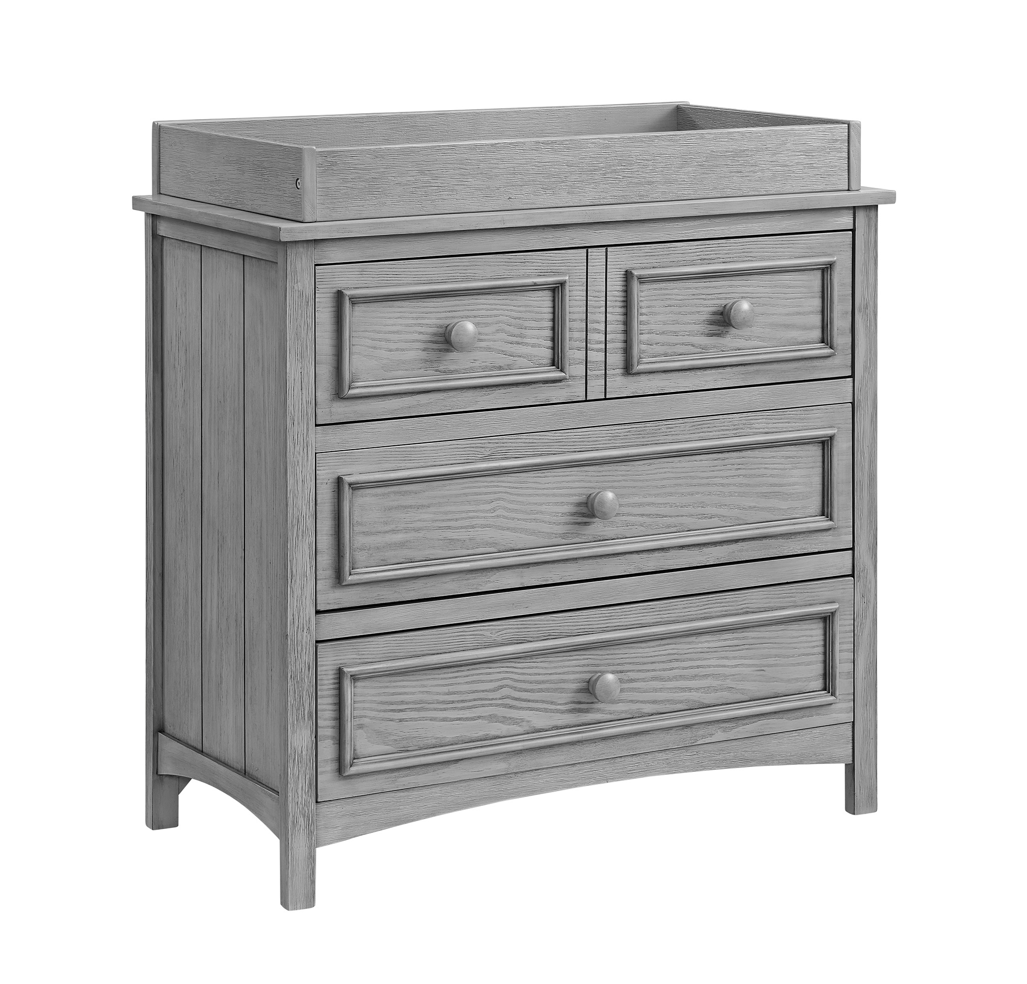 Oxford Baby Farmington Rustic Gray 3 Drawer Dresser with Changing Topper