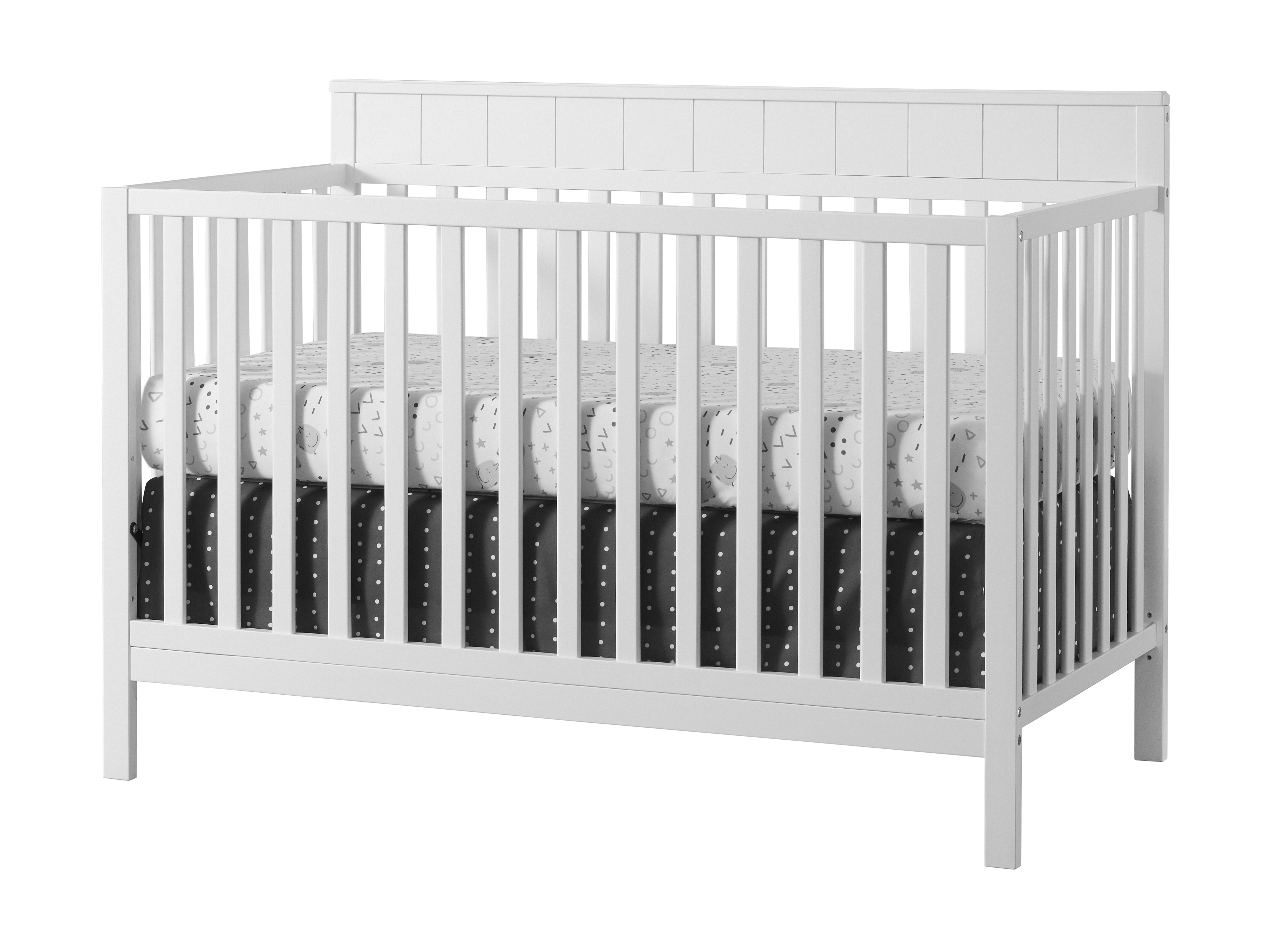 Oxford Baby Logan 4-in-1 Convertible Crib, Snow White, GREENGUARD Gold Certified, Wooden Crib