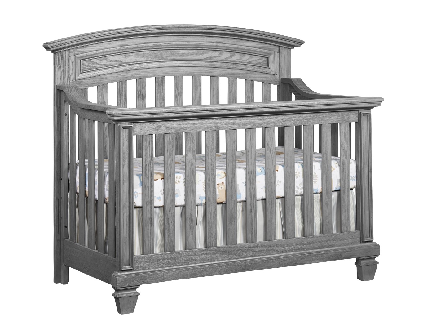 Oxford Soho Baby Richmond Brushed Gray 2pc Crib Set with Dresser Topper