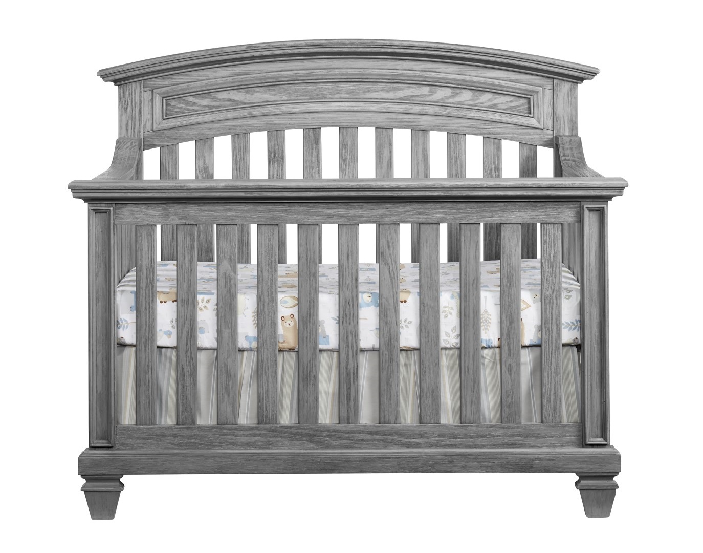 Oxford Soho Baby Richmond Brushed Gray 2pc Crib Set with Dresser Topper