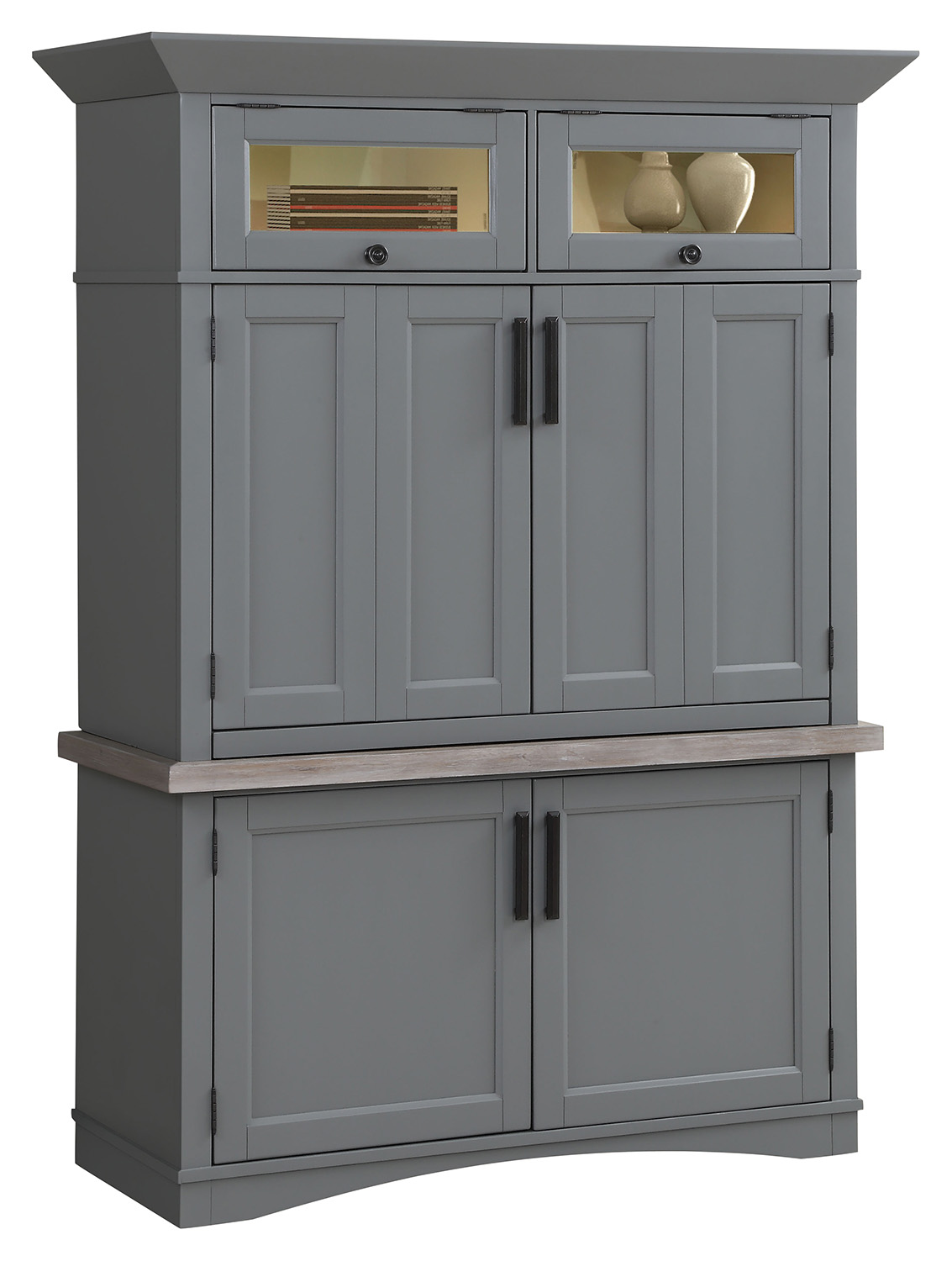 Parker House Americana Modern Grey Workstation with LED Light