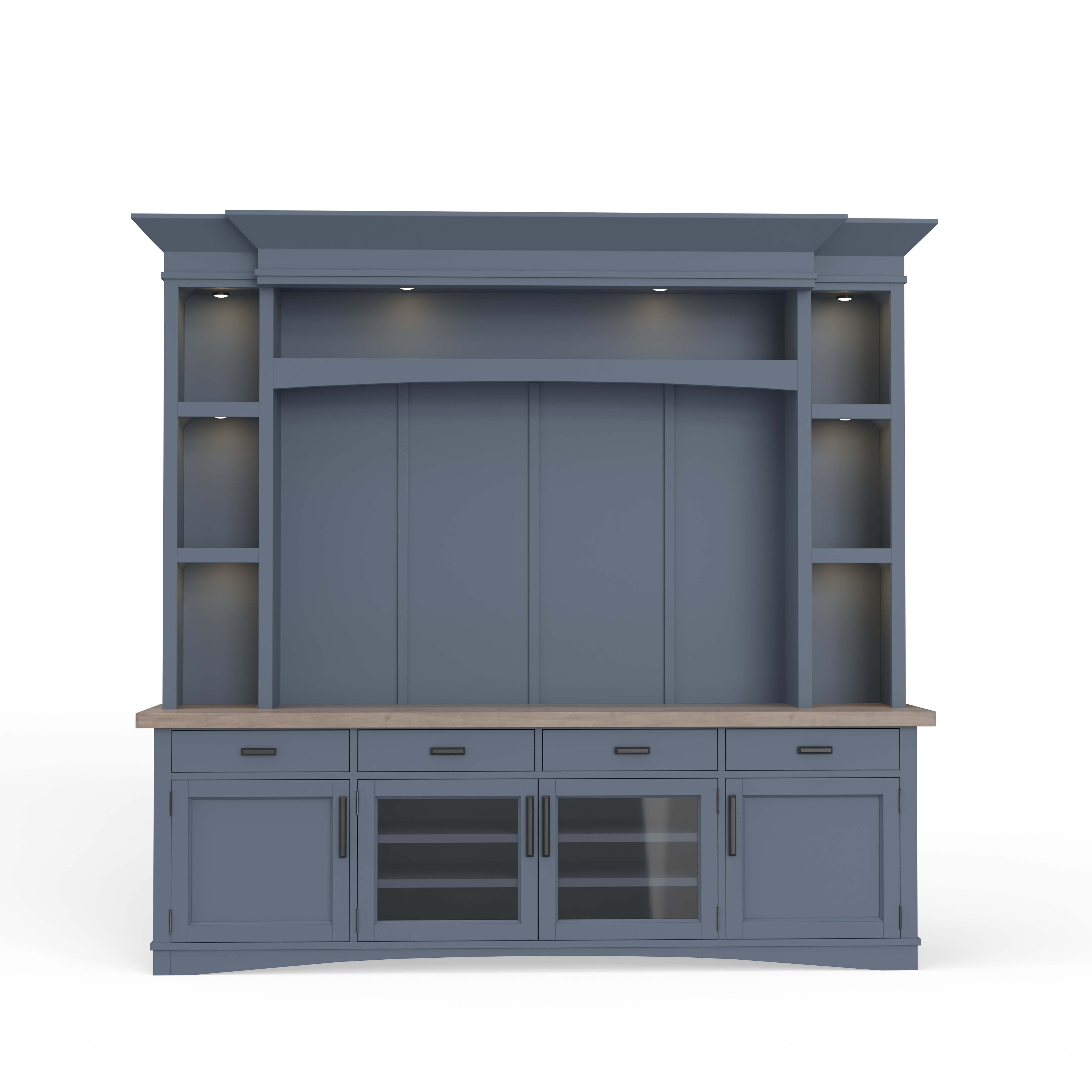 Parker House Americana Modern Blue 92 Inch TV Console with Hutch Backpanel ...