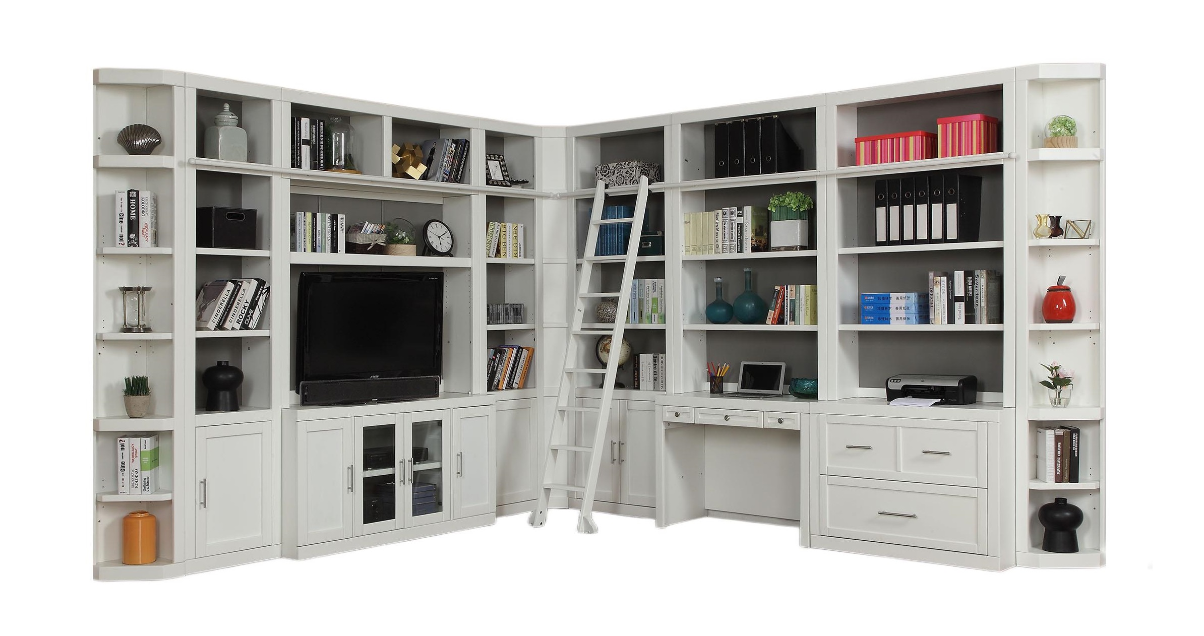 Parker House Catalina White 13pc Corner Library Wall