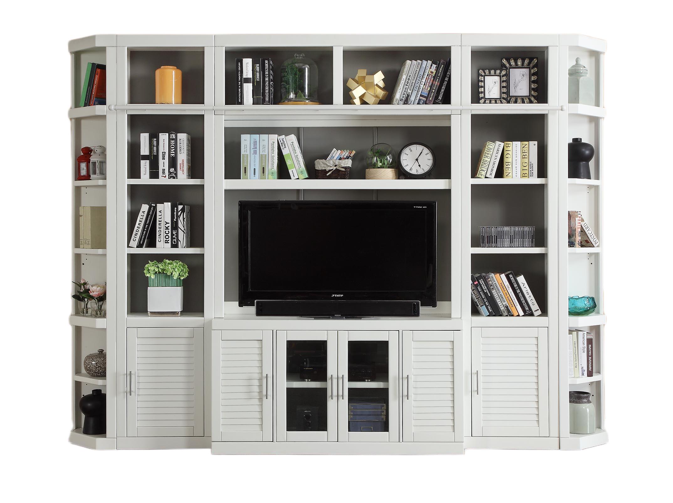 Parker House Catalina White 6pc Small Entertainment Wall