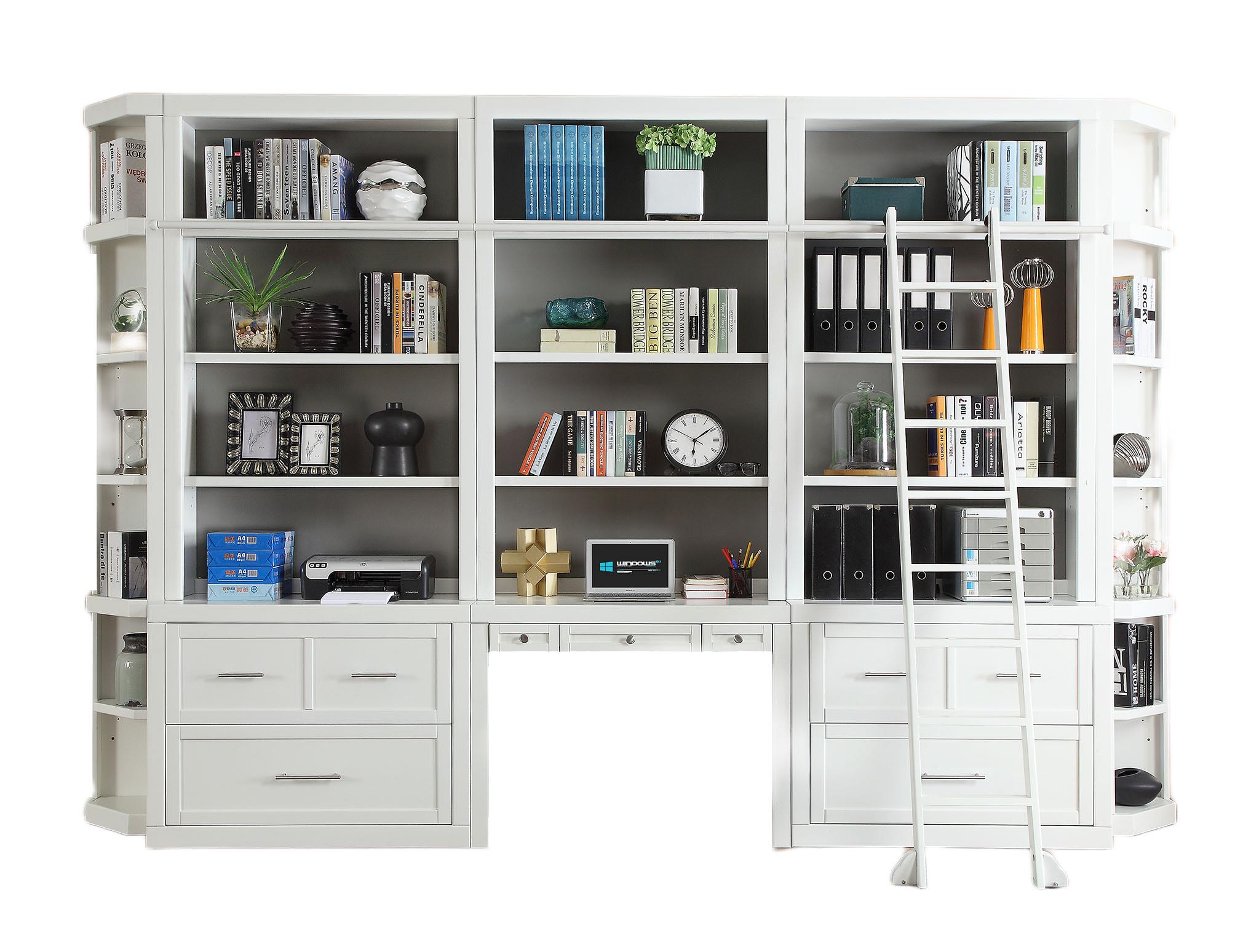 Parker House Catalina White Catalina 9pc Workspace Library Wall