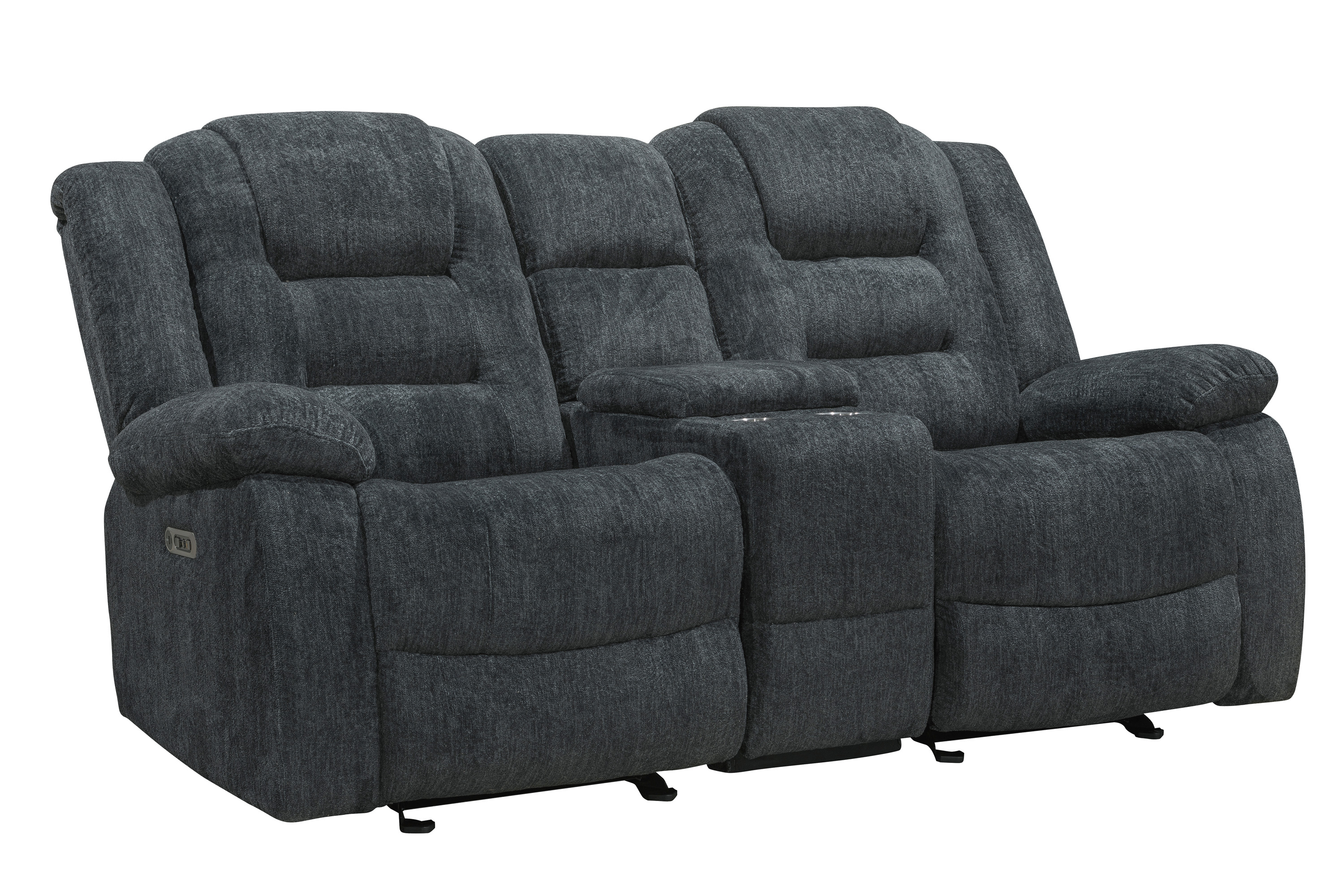 Parker Living Bolton - Misty Storm Glider Reclining Console Loveseat