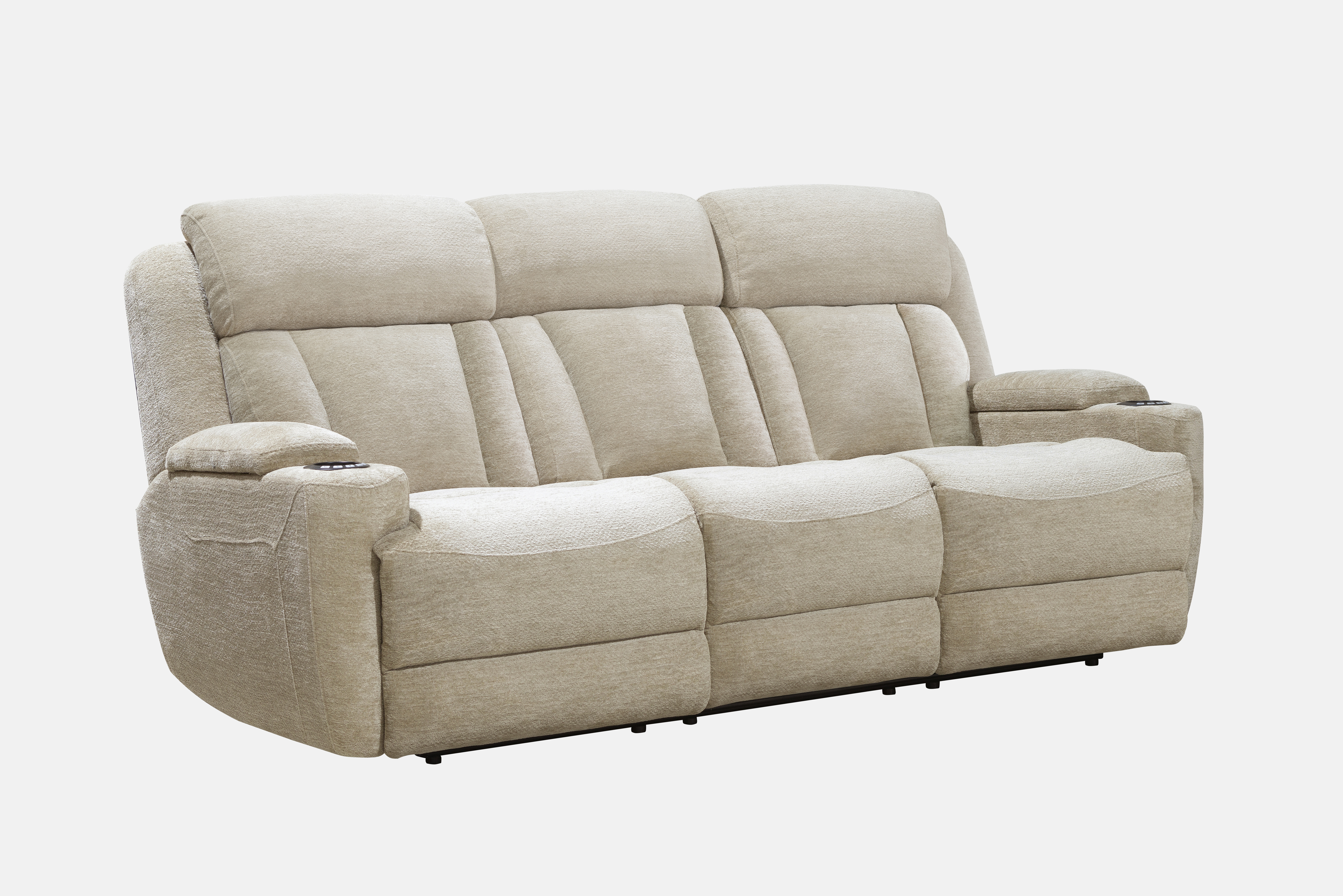 Parker House Dalton Beige Power Reclining Sofa with Drop Down Console