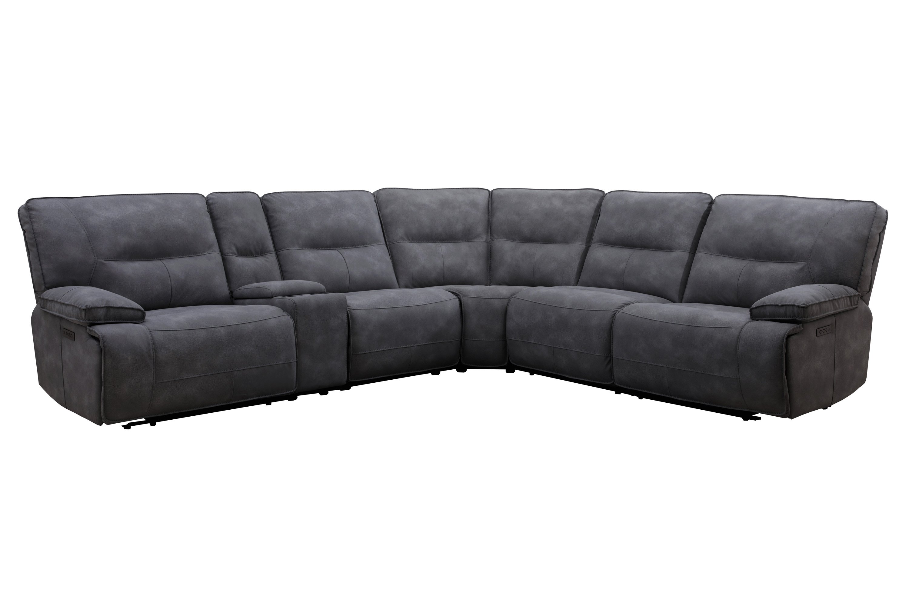 Parker House Gladiator Dark Grey 6pc Modular Power Reclining Sectional