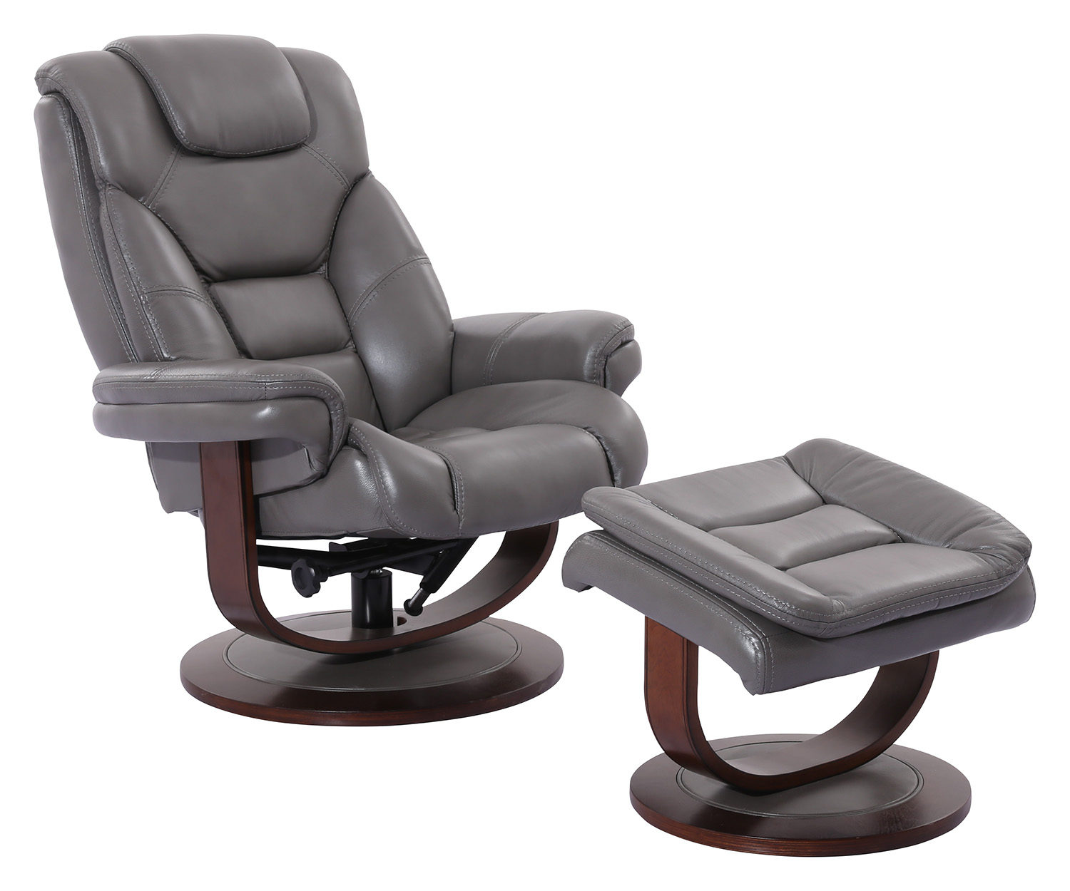Parker House Monarch Dark Grey Manual Reclining Swivel Chair and Ottoman