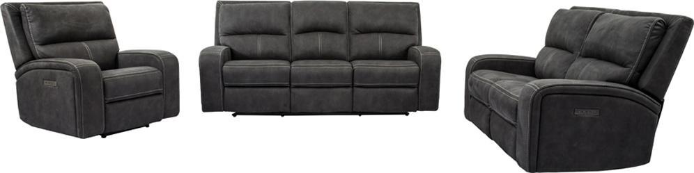 Parker House Polaris Dark Grey 3pc Living Room Set