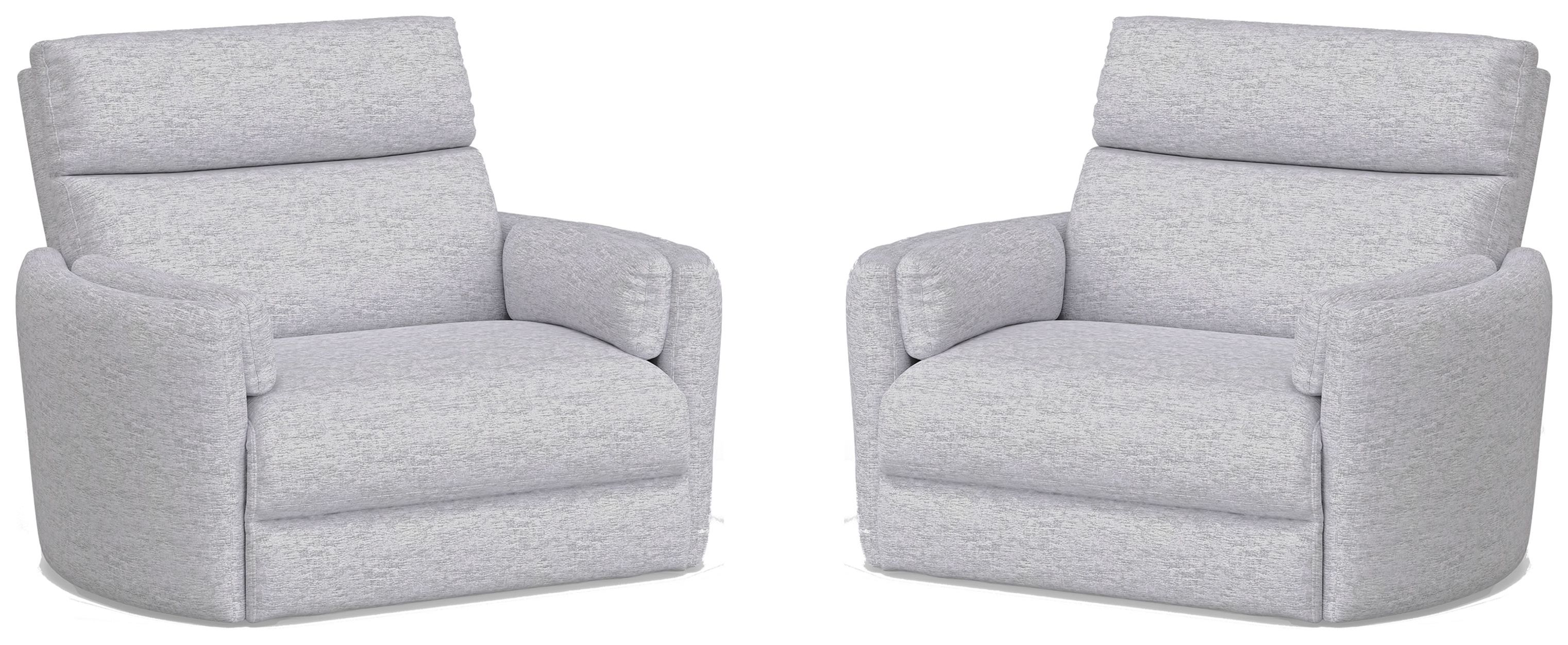 2 Parker House Radius Xl Light Grey Extra Wide Power Glider Recliners
