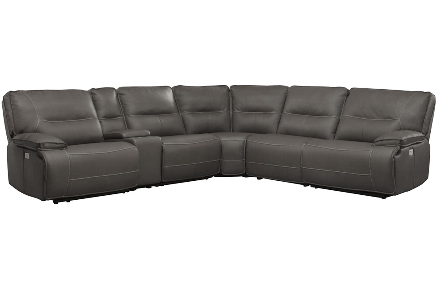 Parker House Spartacus Grey 6pc Modular Power Reclining Sectional
