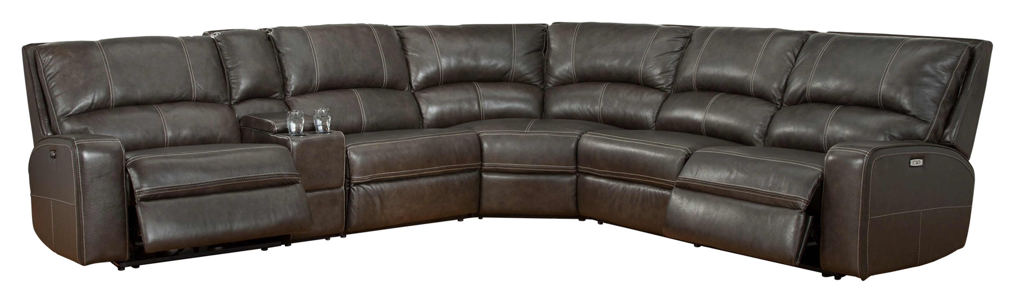 Parker House Swift Dark Grey 6pc Modular Power Reclining Sectional