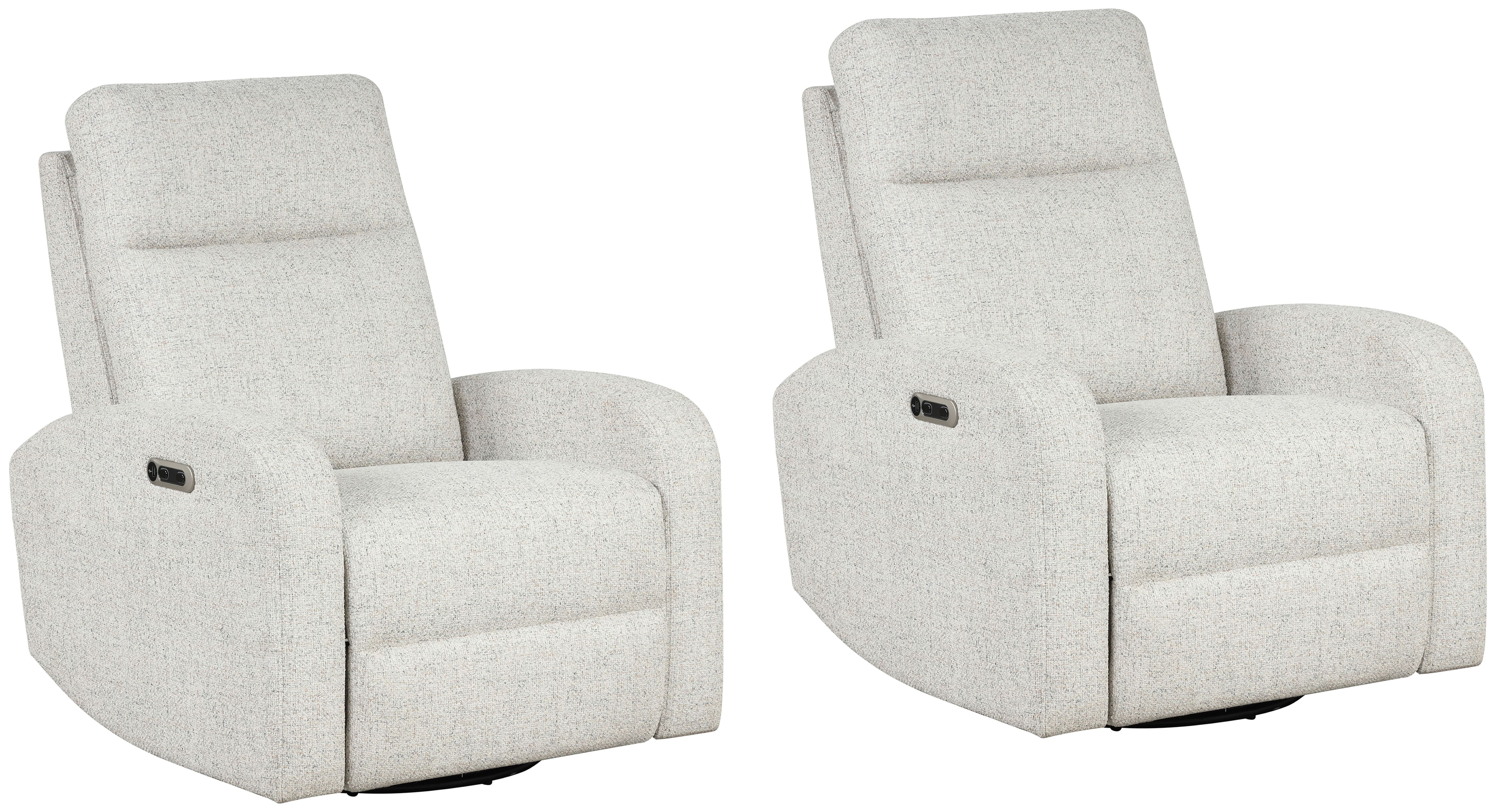 2 Parker House Thriller Light Beige Power Swivel Glider Recliners