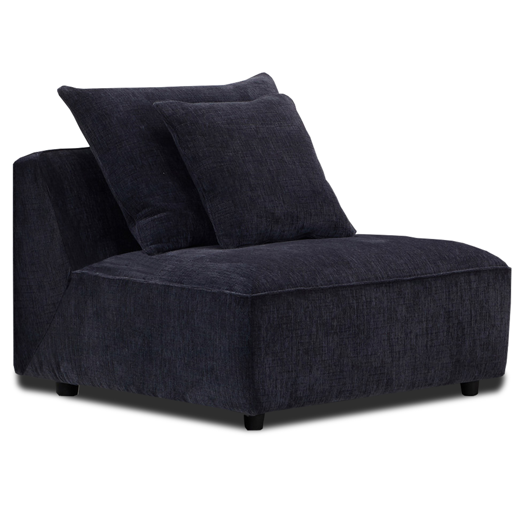 Parker Living Recess - Reptile Blue Armless Chair with 1 Back and 1 Toss Pillow