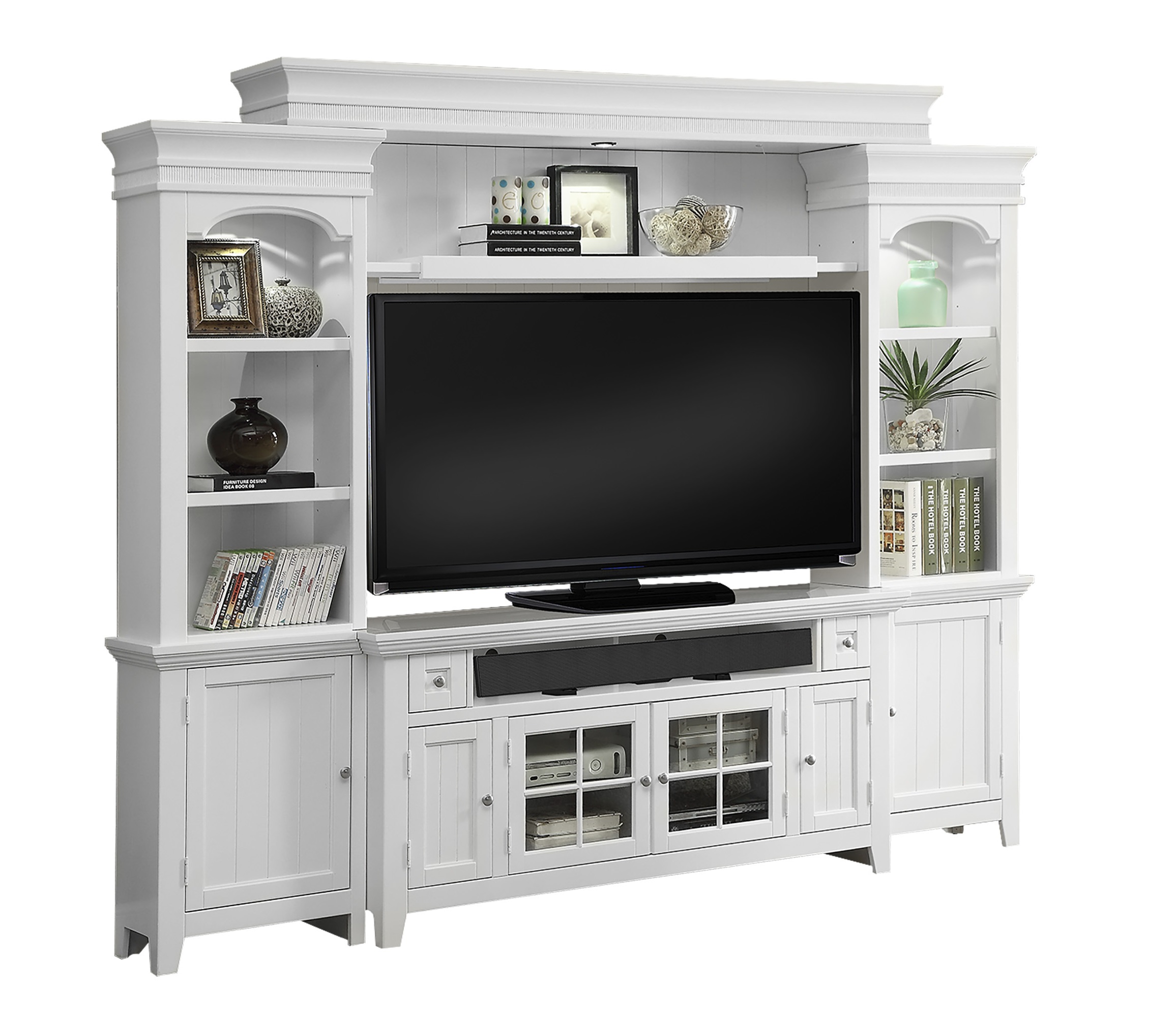 Parker House Tidewater White 62 Inch Console Entertainment Wall