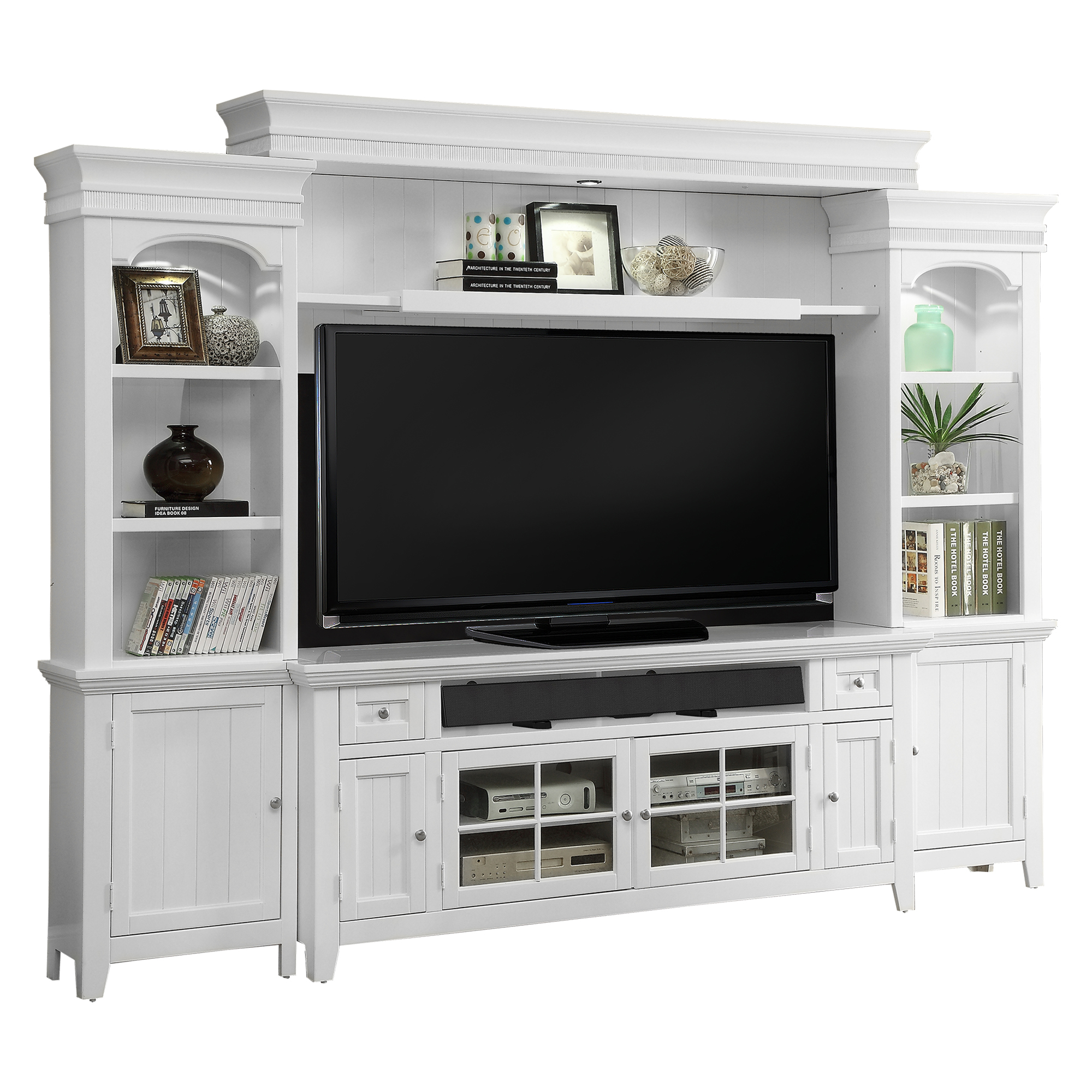 Parker House Tidewater White 72 Inch Console Entertainment Wall