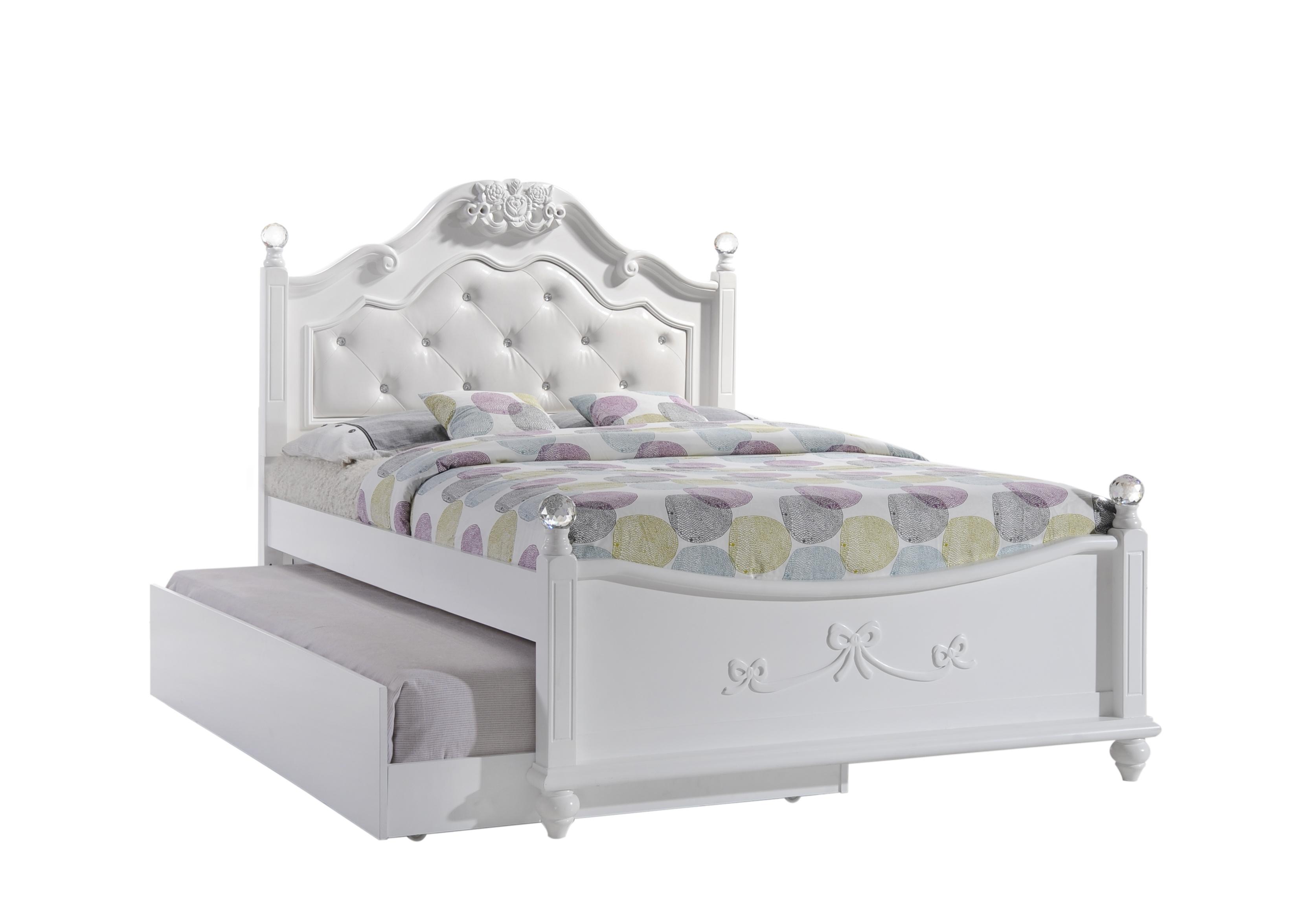 Picket House Annie White Faux Leather Full Trundle Bed