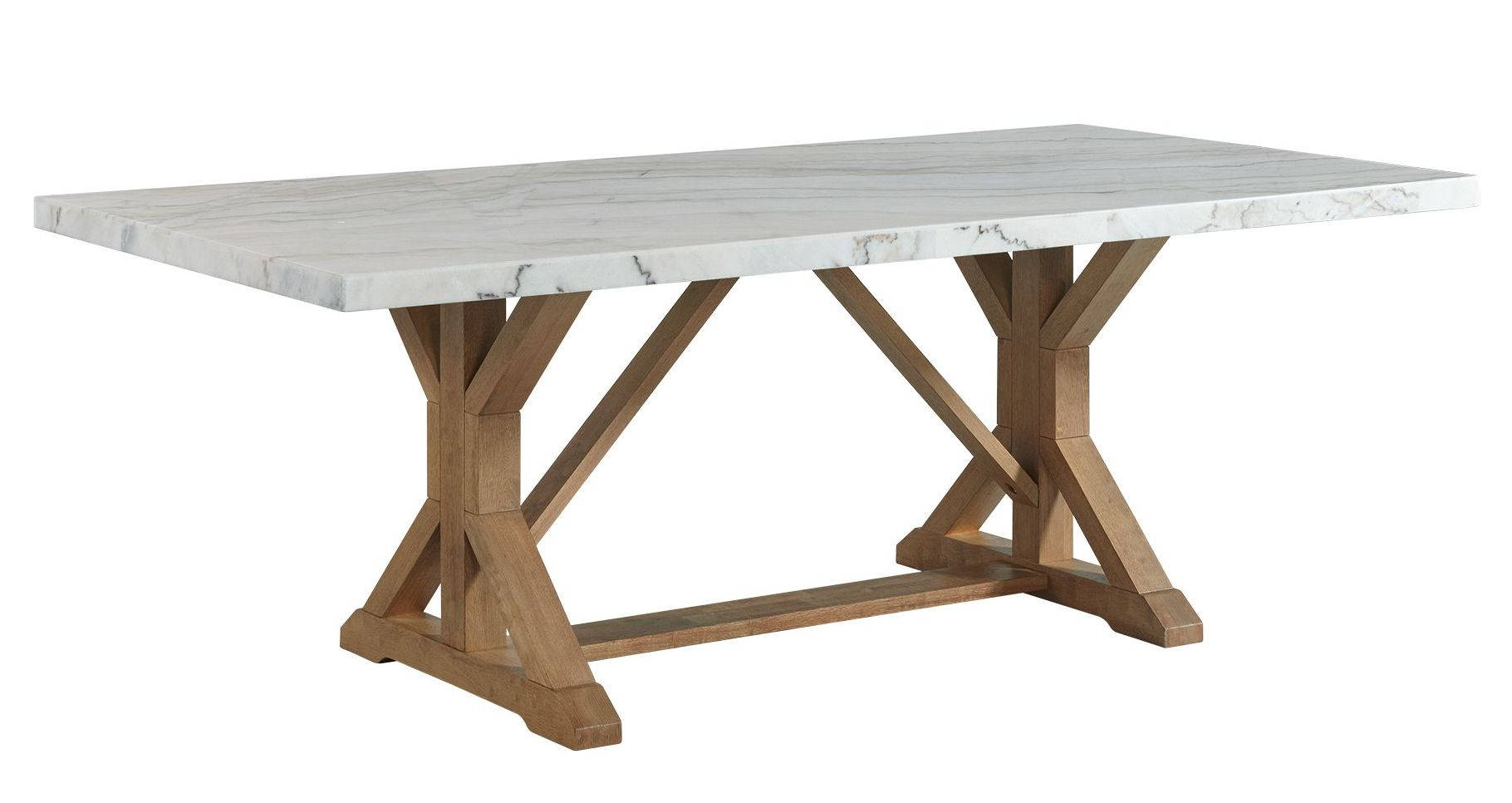 Picket House Liam White Natural Rectangular Dining Table