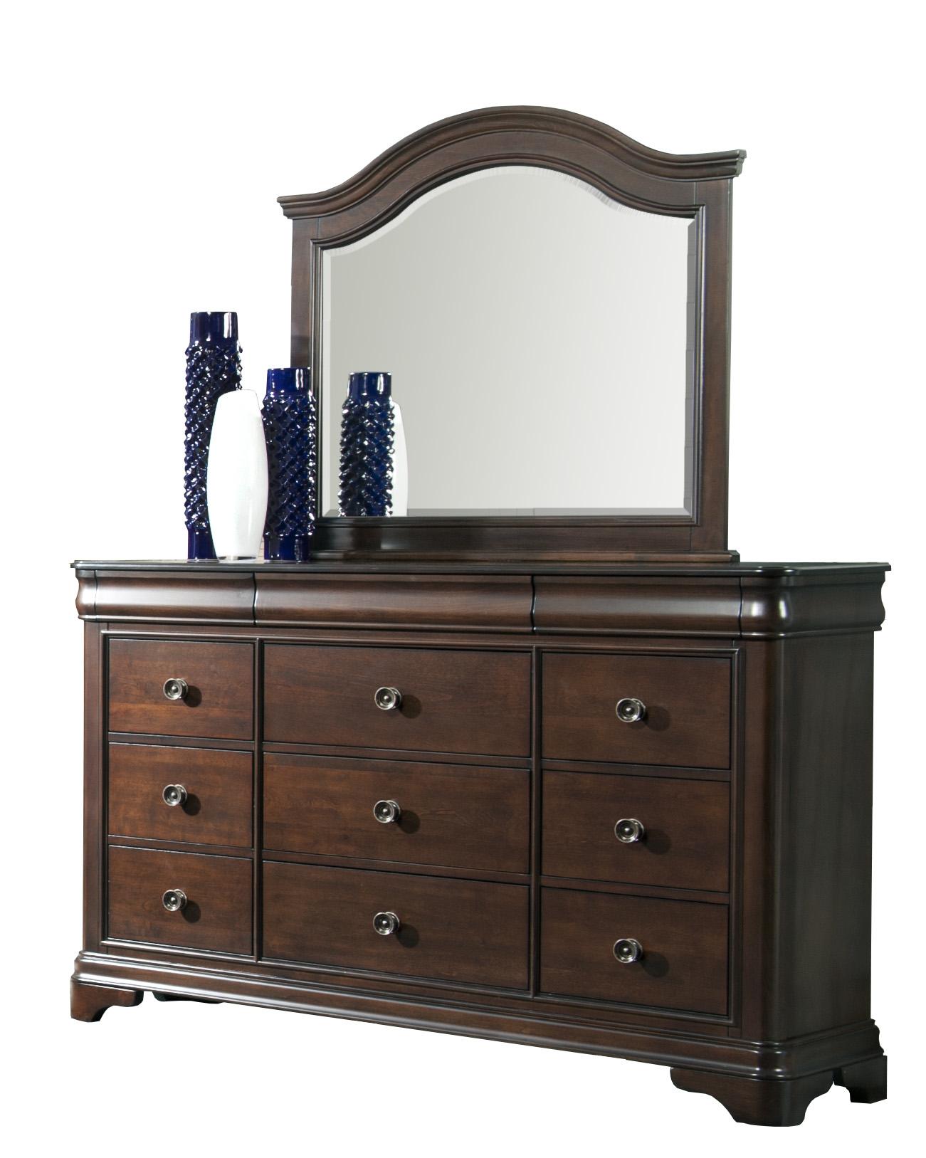 Picket House Conley Cherry Wood Dresser and Mirror