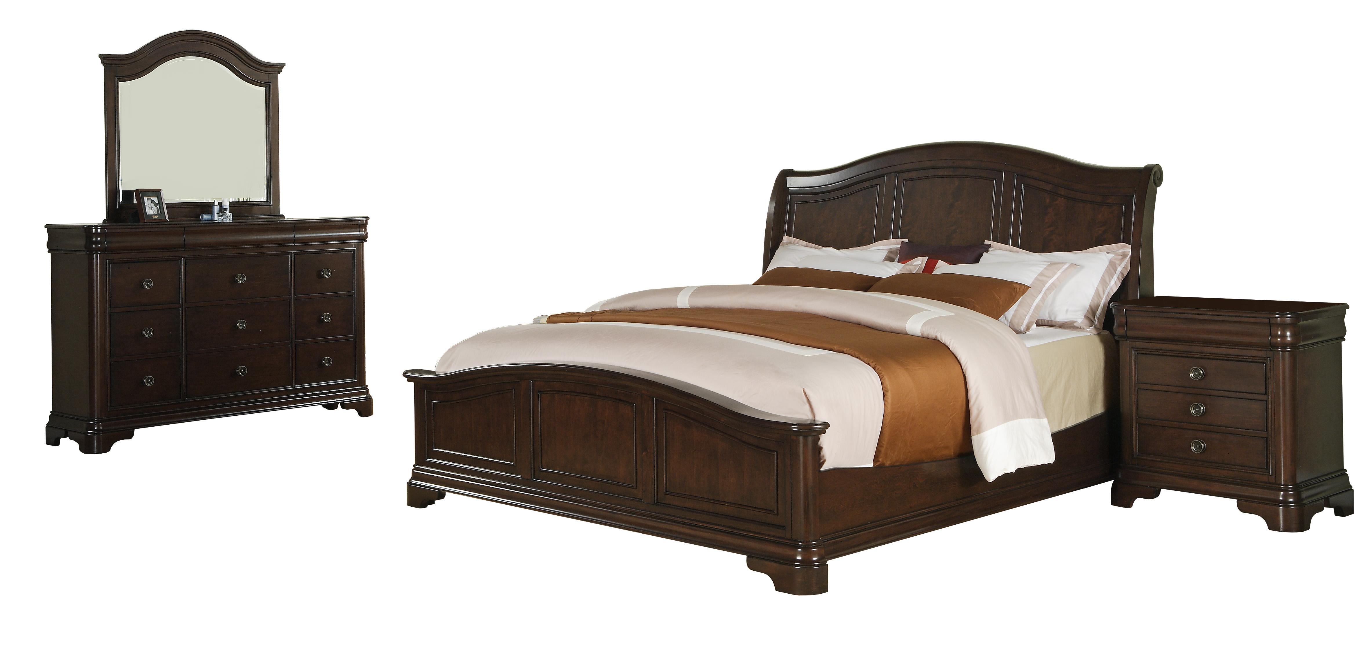 Picket House Conley Cherry Wood 4pc Bedroom Set with Queen Panel Bed