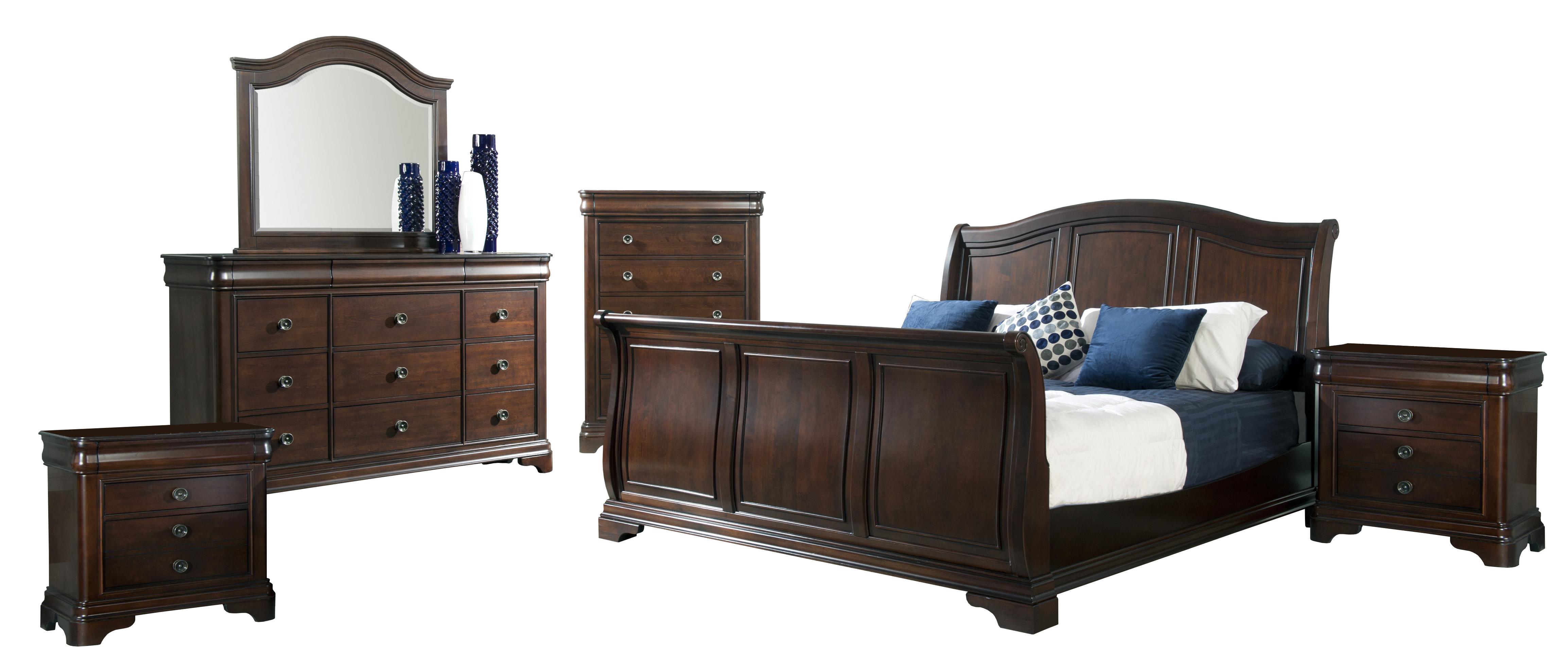 Picket House Conley Cherry Wood 6pc Bedroom Set with Queen Sleigh Bed