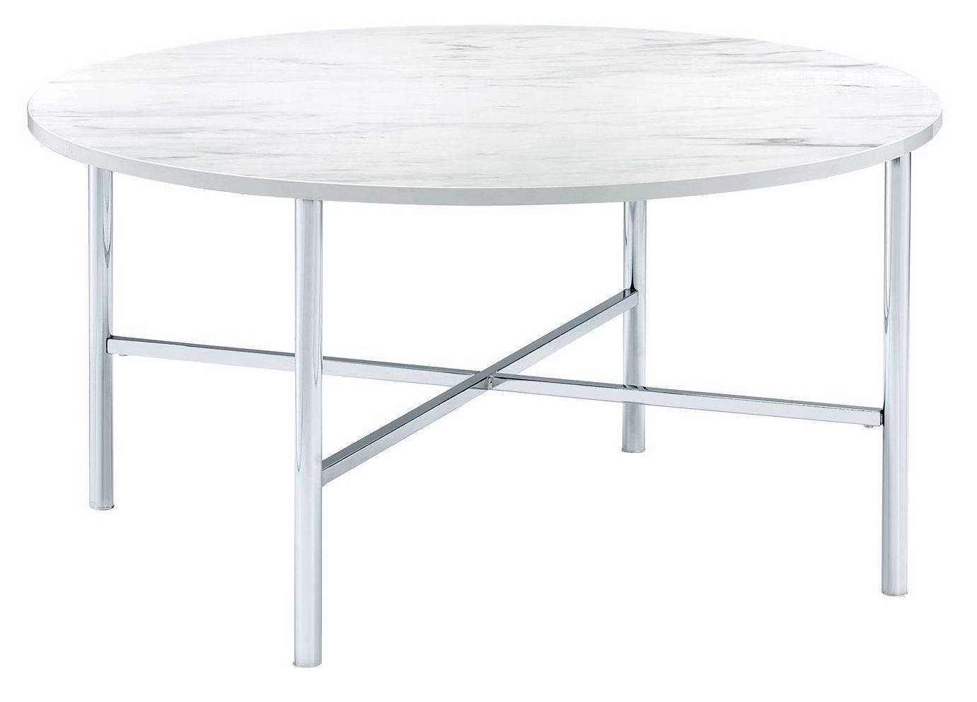 Picket House Zara Chrome Metal Marble 3pc Occasional Table Set