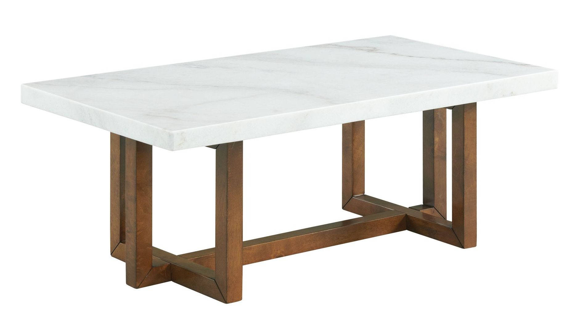 Picket House Meyers White Marble Rectangular Coffee Table