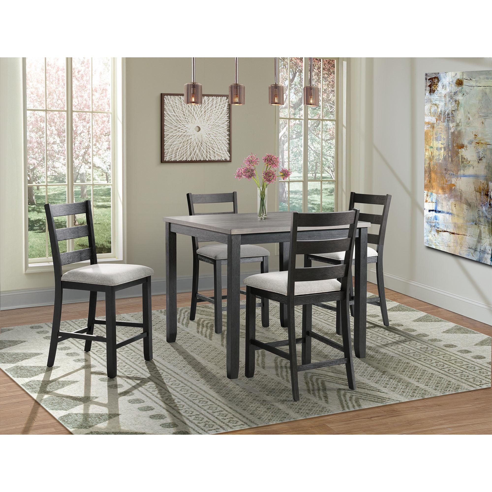 Picket House Kona Gray Black 5pc Counter Height Set