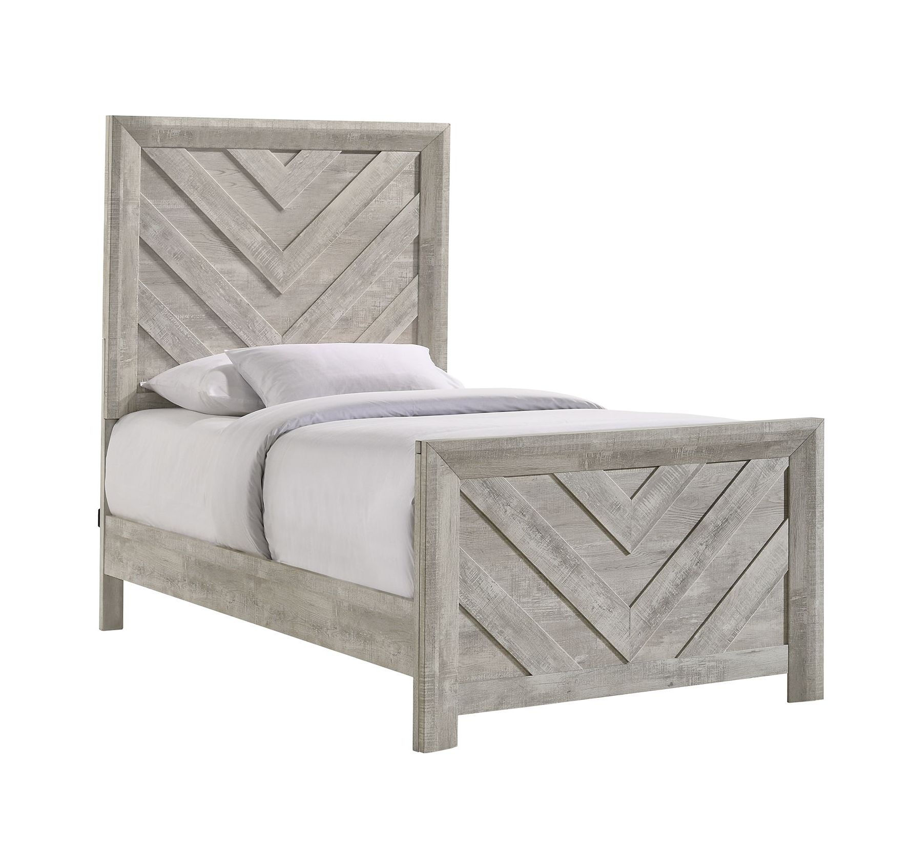 Picket House Keely White Wood Twin Panel Bed