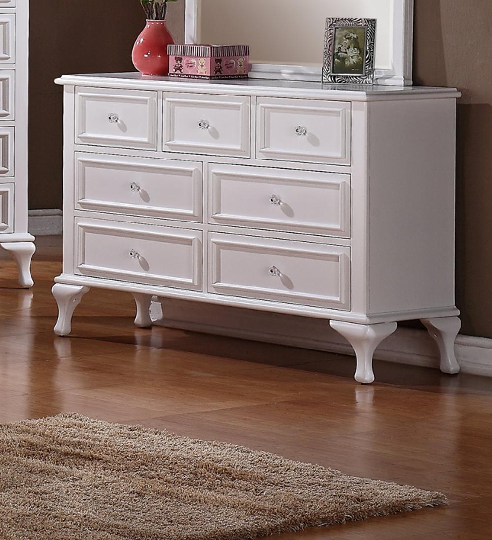 Picket House Jenna White Wood 7 Drawers Dresser