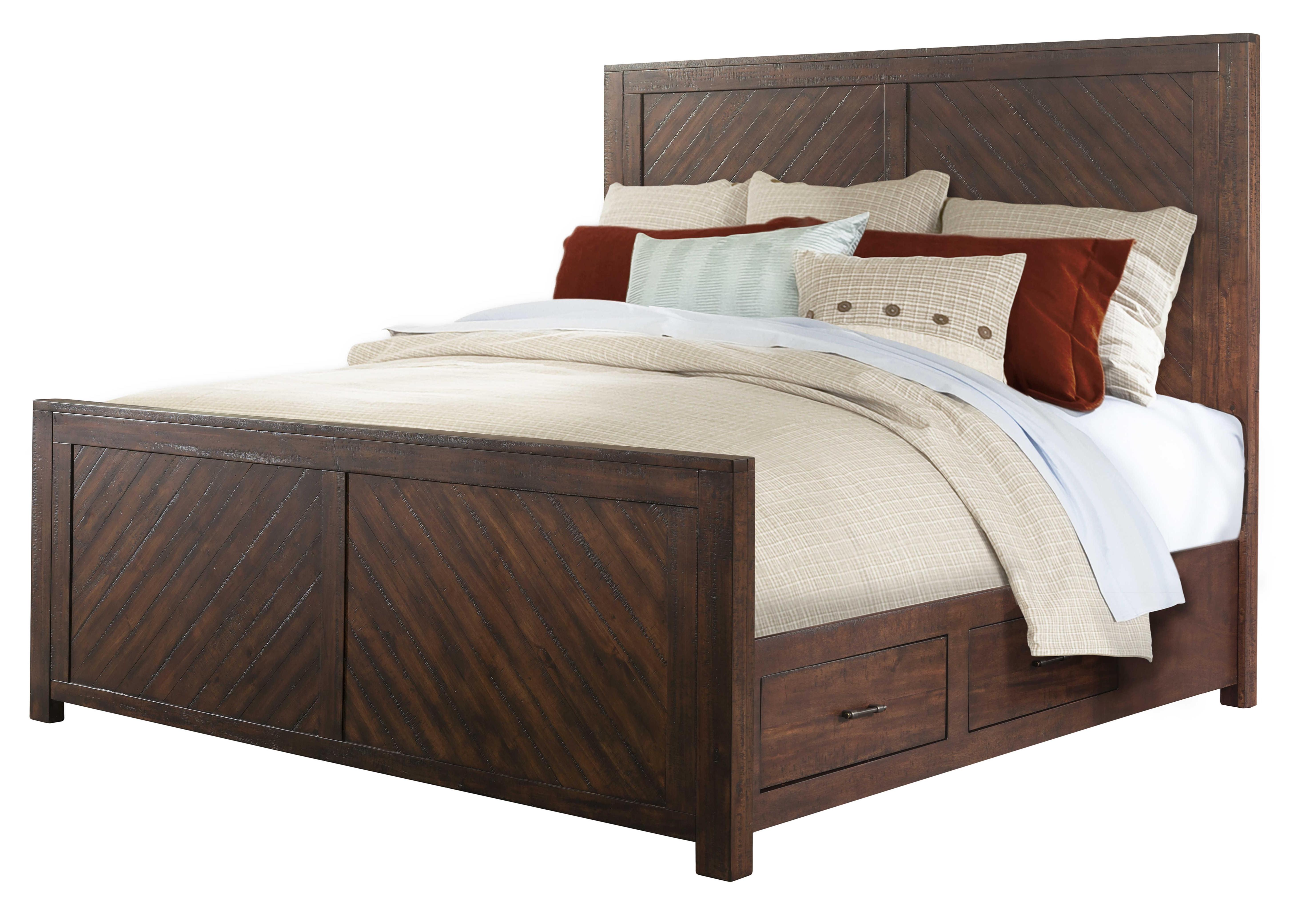Picket House Dex Walnut Wood King Drawer Bed