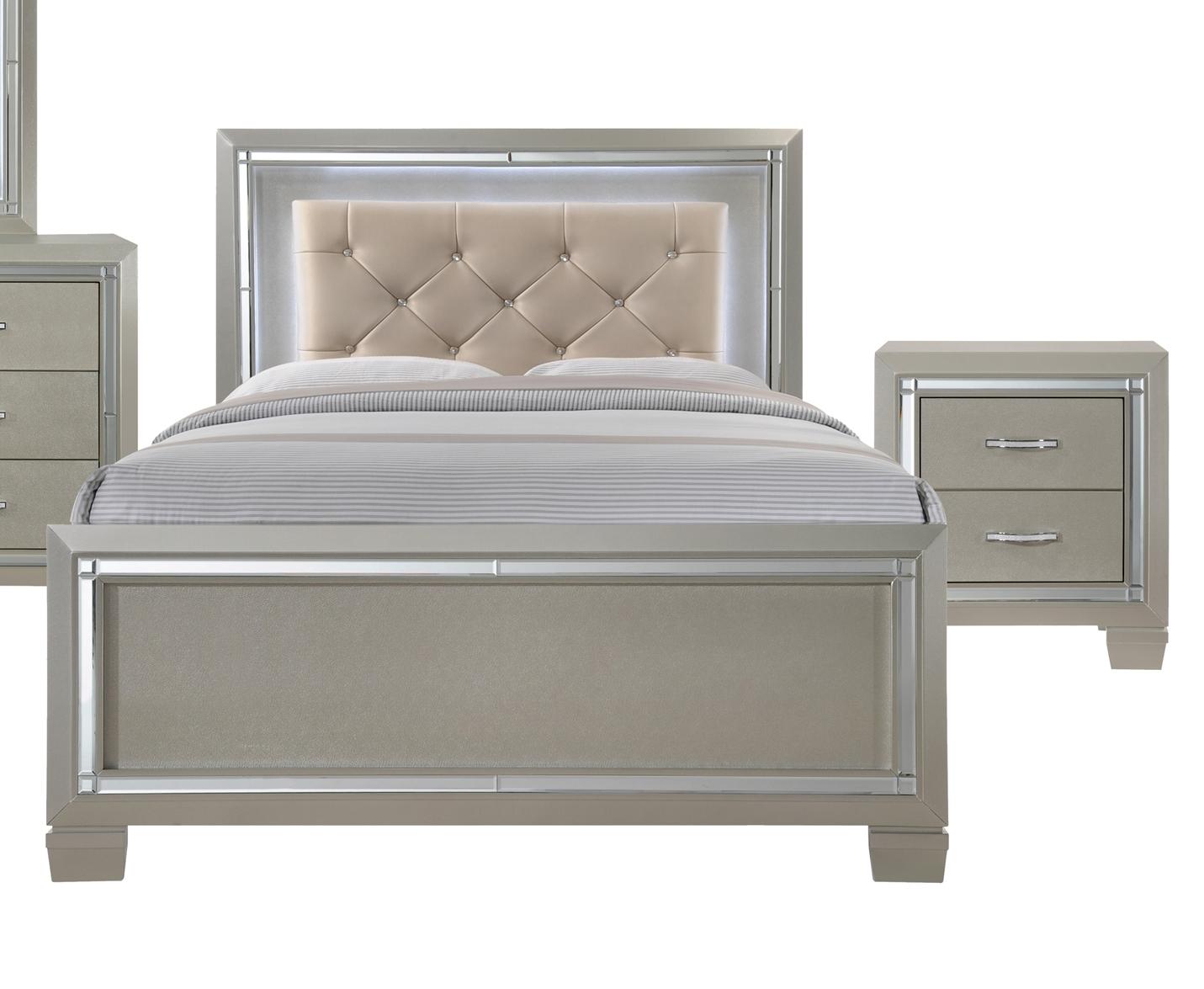 Picket House Glamour Youth Champagne 2pc Bedroom Set with Full Platform Bed