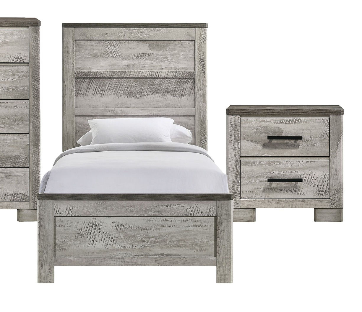 Picket House Adam Gray 2pc Kids Bedroom Set with Twin Panel Bed