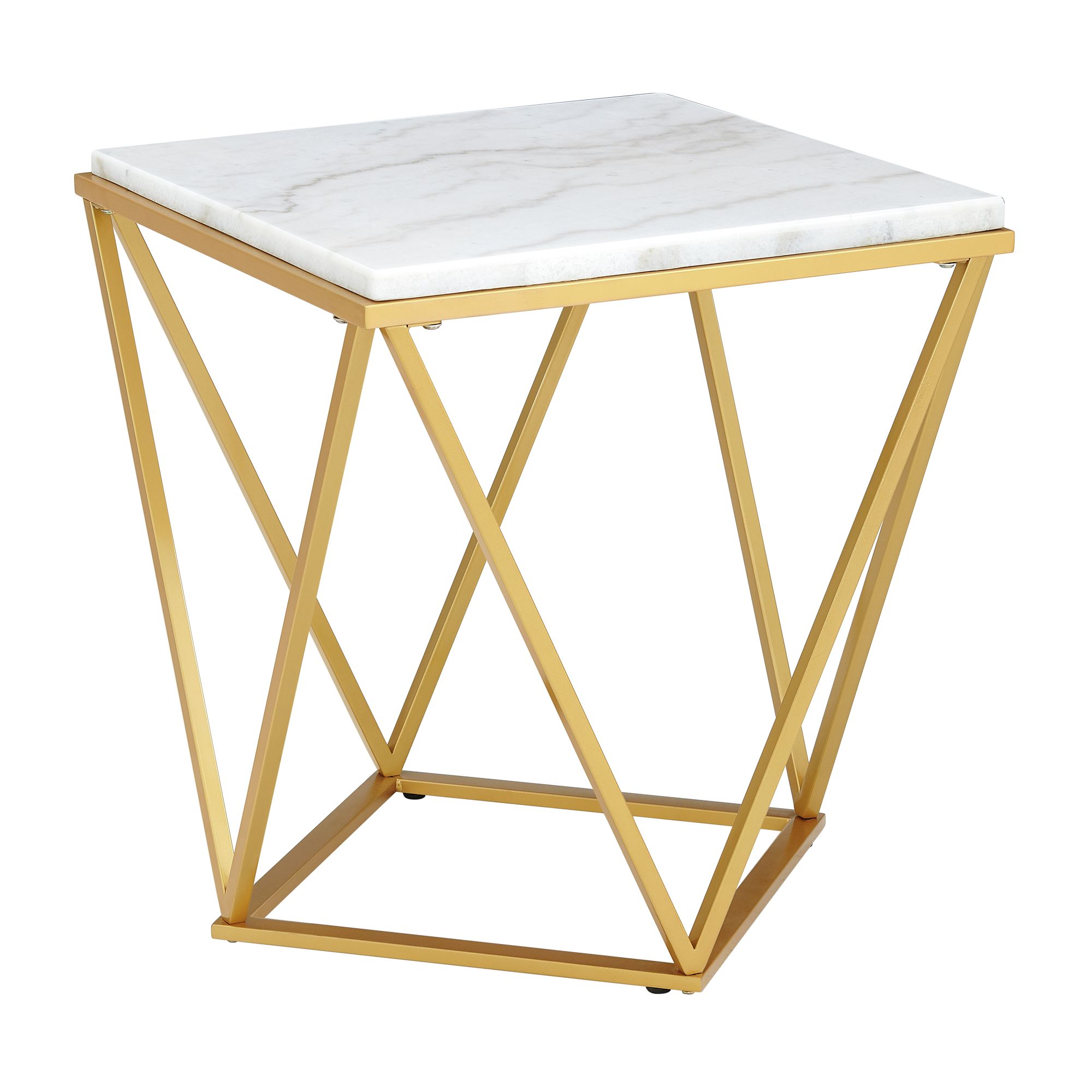 Picket House Conner White Gold End Table